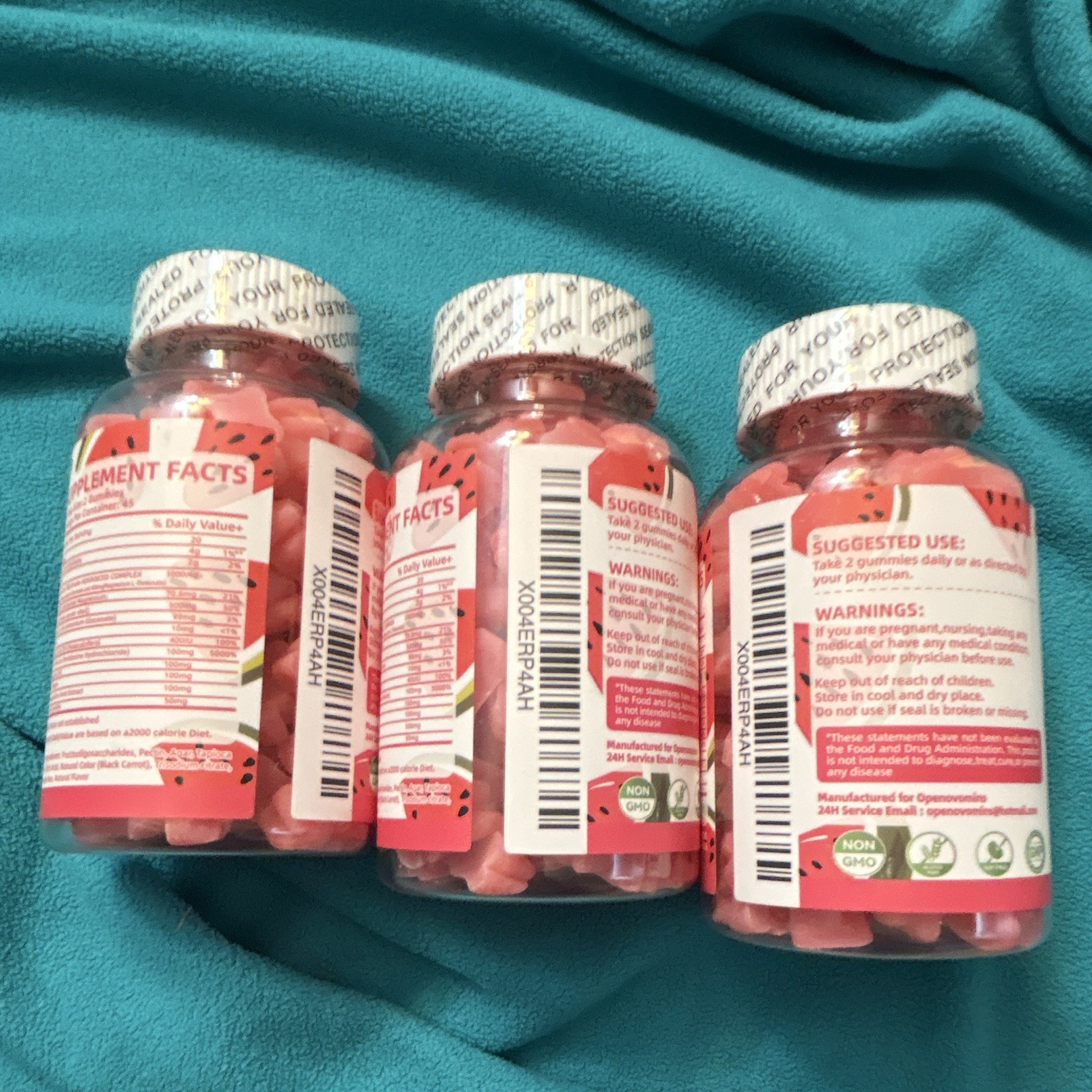 Opennovomins Magnesium Glycinate Gummies 2500+mg Watermelon 90 Vegan Non-GMO