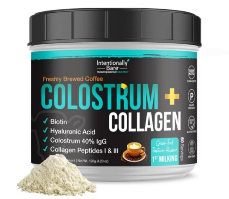 Intentionally Bare Colostrum & Collagen Powder Brewed Coffee Flavor Supplement