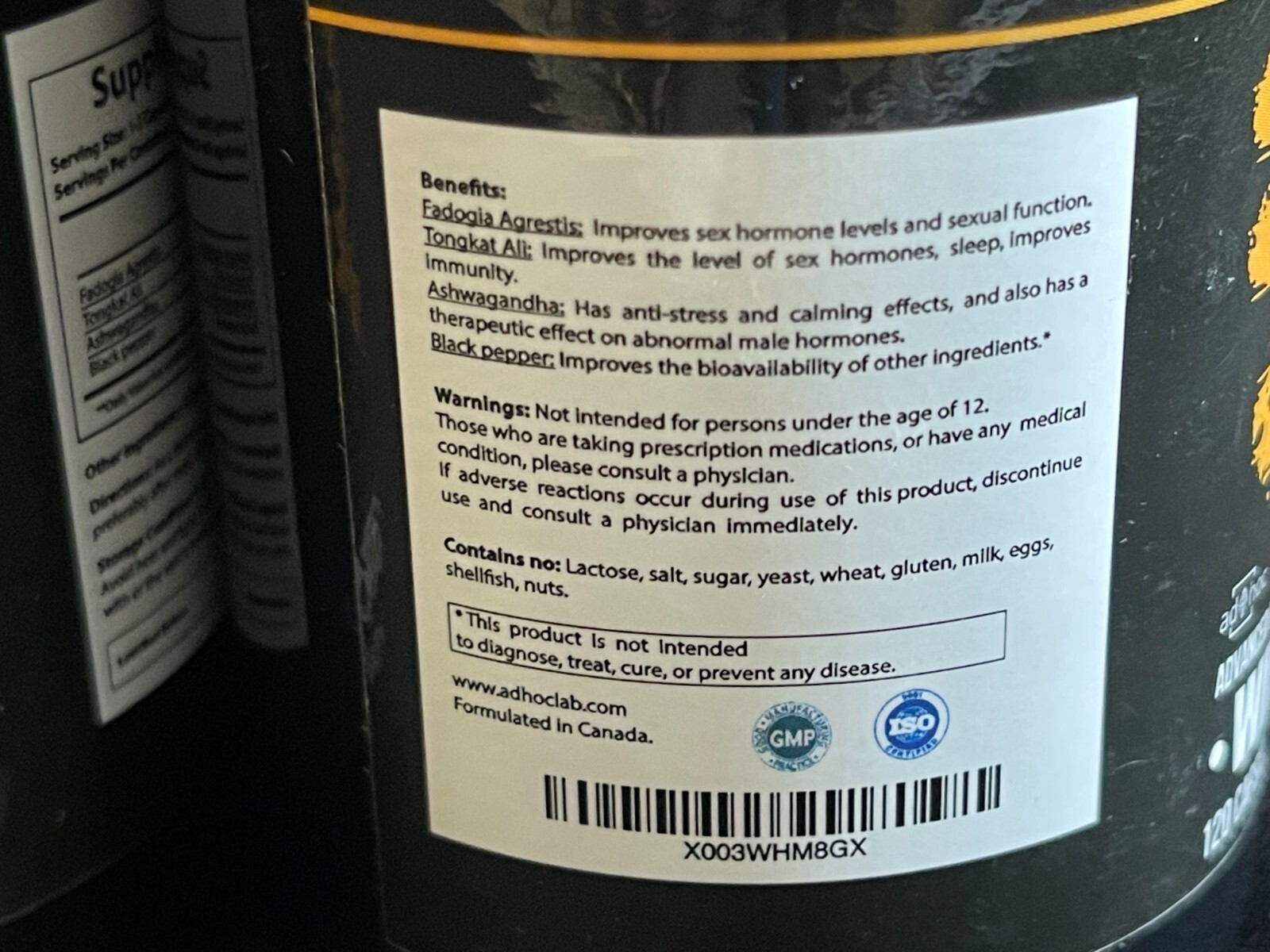 Adhoc Advanced Formula Wild Strength Fadogia Agrestis 120 Caps 1000MG (2)