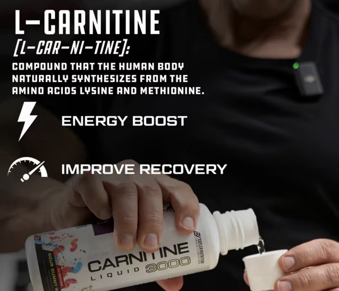 Cutler Nutrition Carnitine Liquid 3000mg Sour Gummy L-Carnitine Energy Support