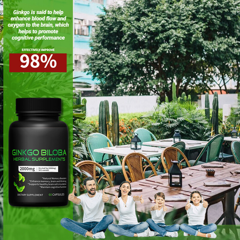 GINKGO BILOBA HERBAL SUPPLEMENTS 2000mg extract CAPSULES BRAIN &MEMORY BOOSTER