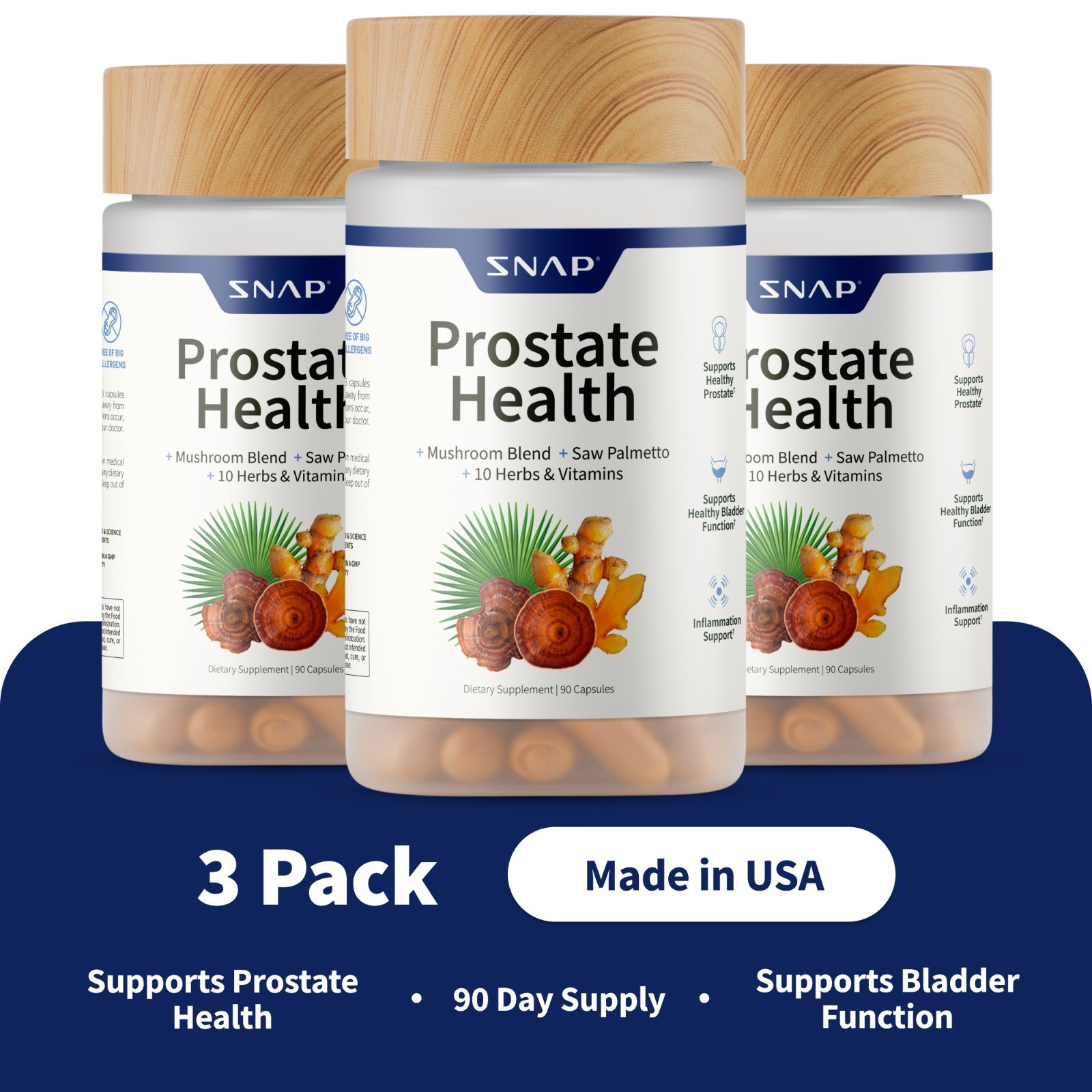 SNAP Prostate Health Supplement Urinary Flow Reduces Frequent Urination – 3 Pack