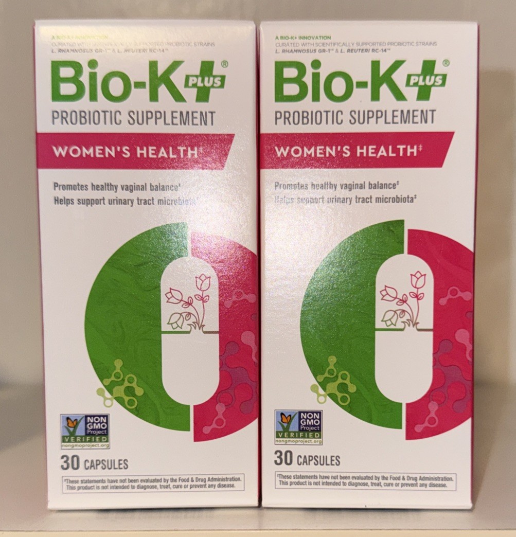 2 pk Bio-K Plus Probiotic Women’s Health 30 Capsules Vegan Non-GMO Exp 28DEC2026