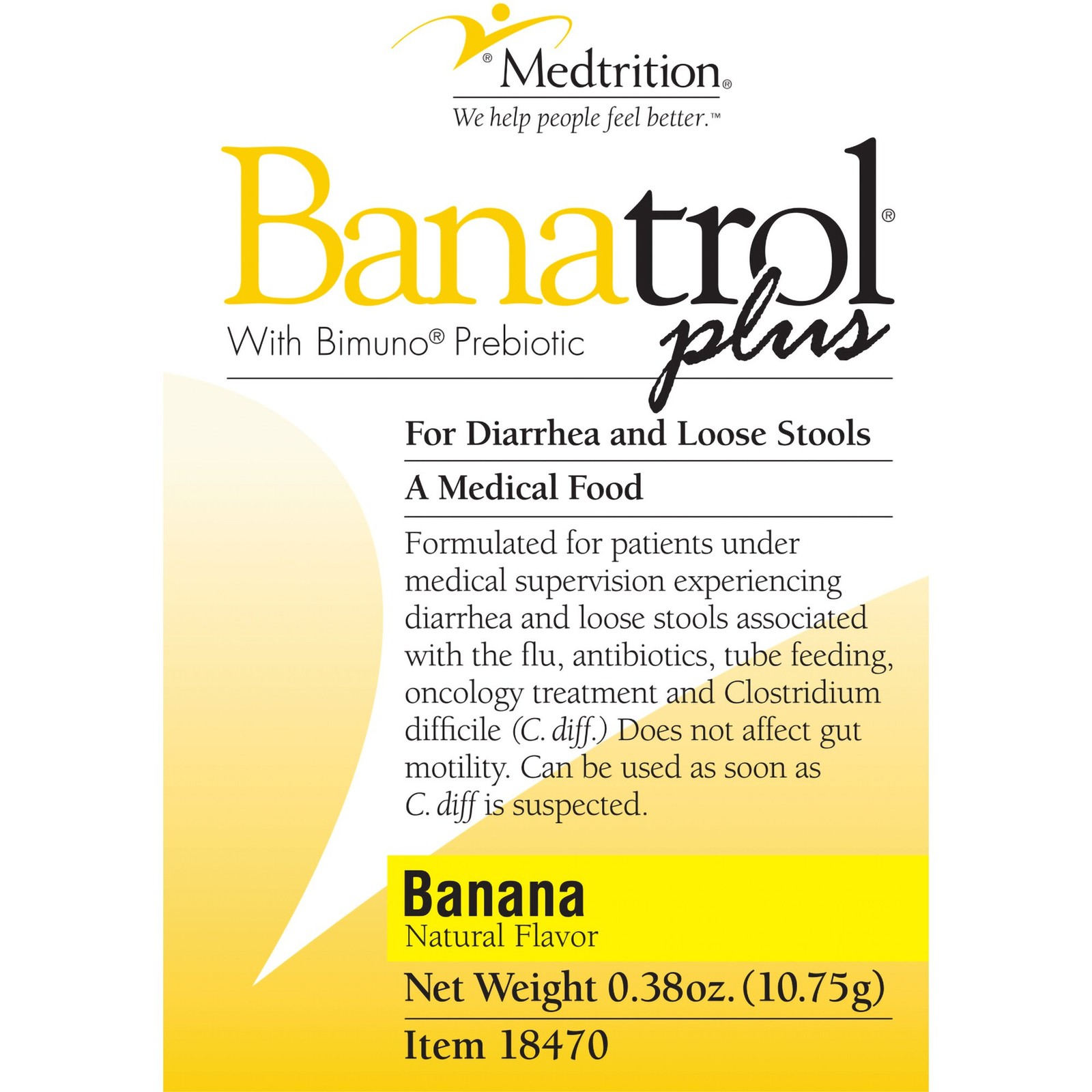 Banatrol Plus Oral Supplement Banana 11 Gram Packet 75 Ct