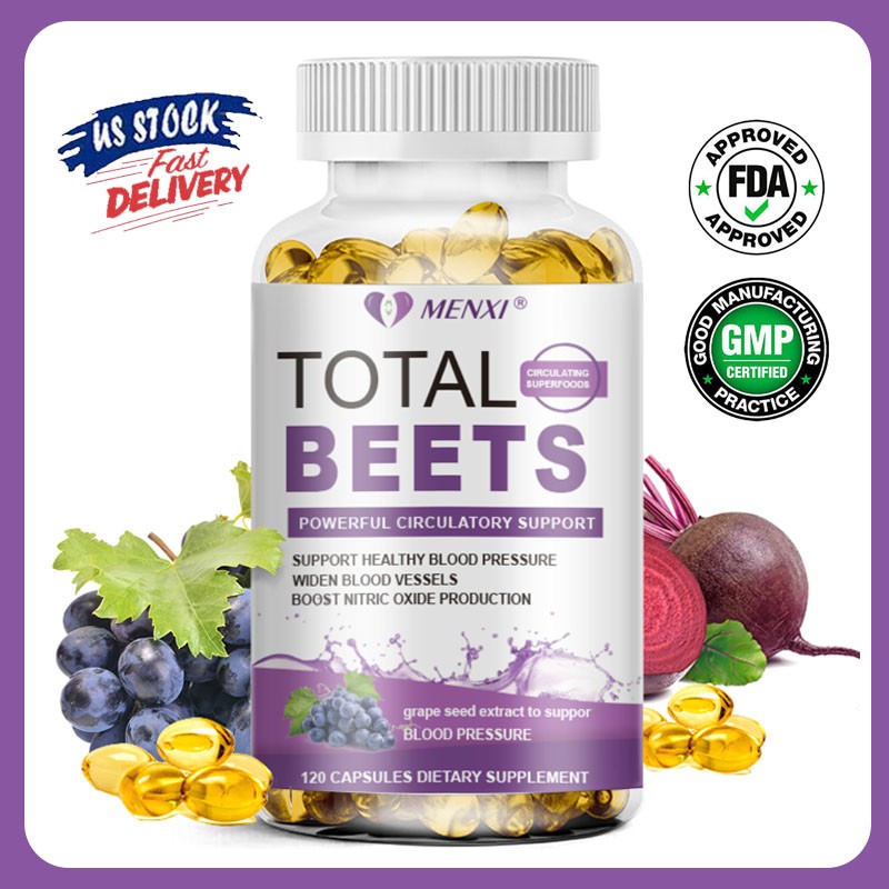Total Beets 1050mg Concentrated Beet Root 120 Capsules Circulation Support