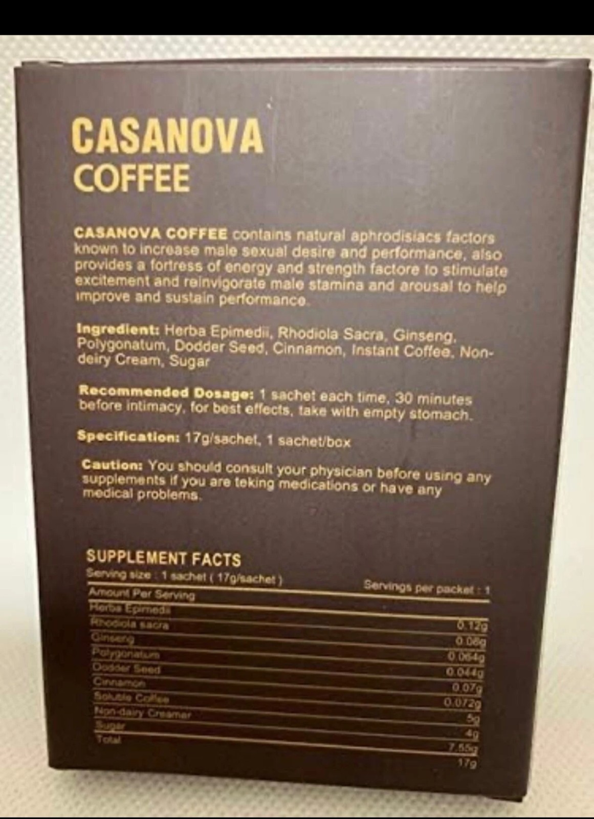 10 Packs + $30 BONUS! Casanova Coffee Male Sexual Stimulant Enhancement Stamina