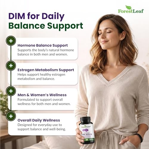 ForestLeaf DIM Supplement – 300mg DIM Estrogen Support for Women & Men