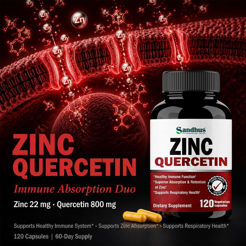 Zinc Quercetin Immune 800 mg Quercetin for Immune&Respiratory Health 30~120 Caps