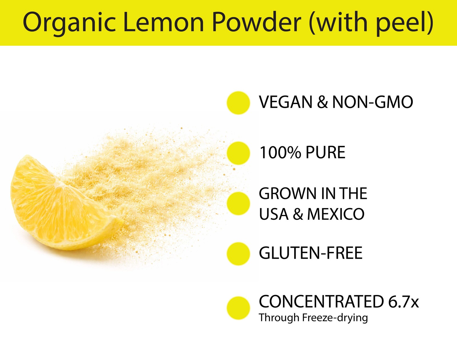 Organic Lemon Powder – USA or Mexico Grown & Freeze-dried