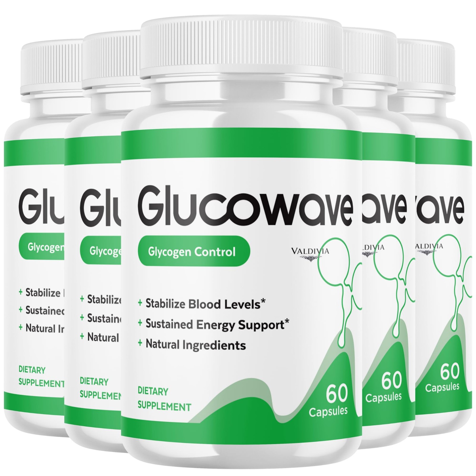 Valdivia (5 Pack) Glucowave Capsules 300 Capsules 5 Pack Blood Made in USA