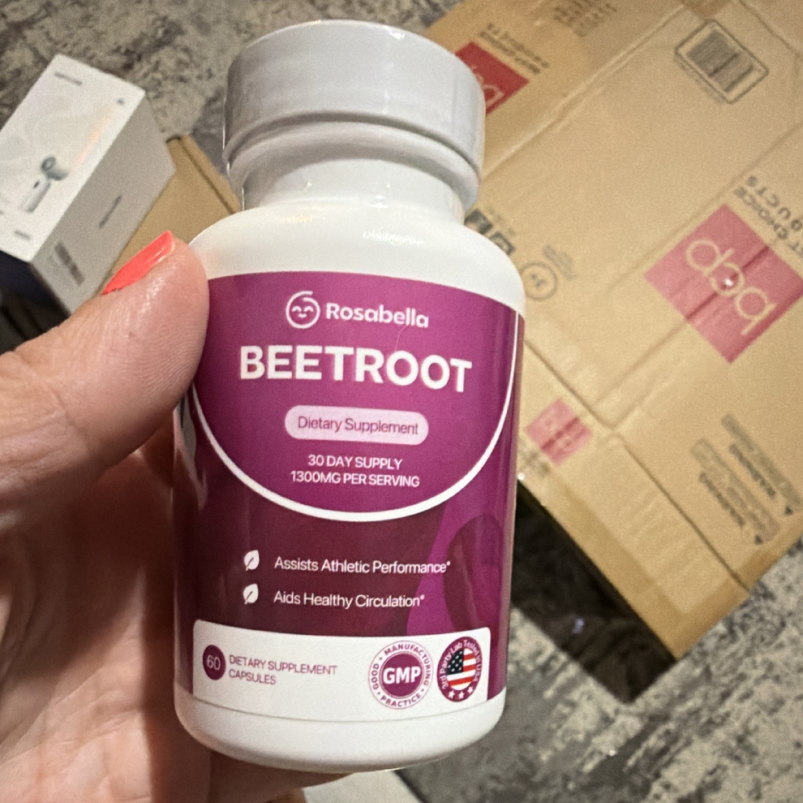 Rosabella Beetroot Dietary Supplement Vegan 60 Capsules 1300mg Exp 10/2026