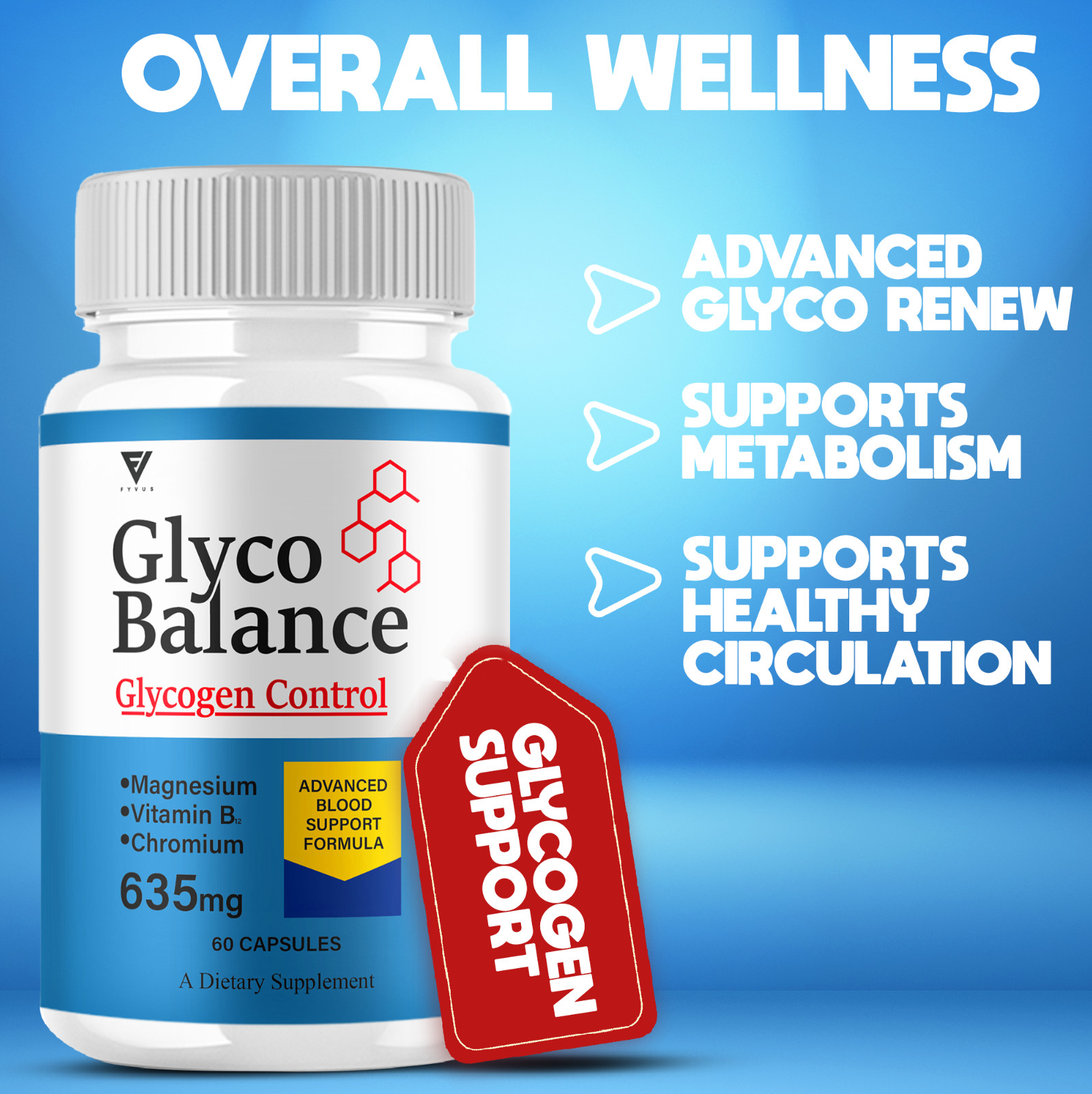 (3 Pack) Glyco Balance Pills, GlycoBalance Max Glycogen Support (180 Capsules)