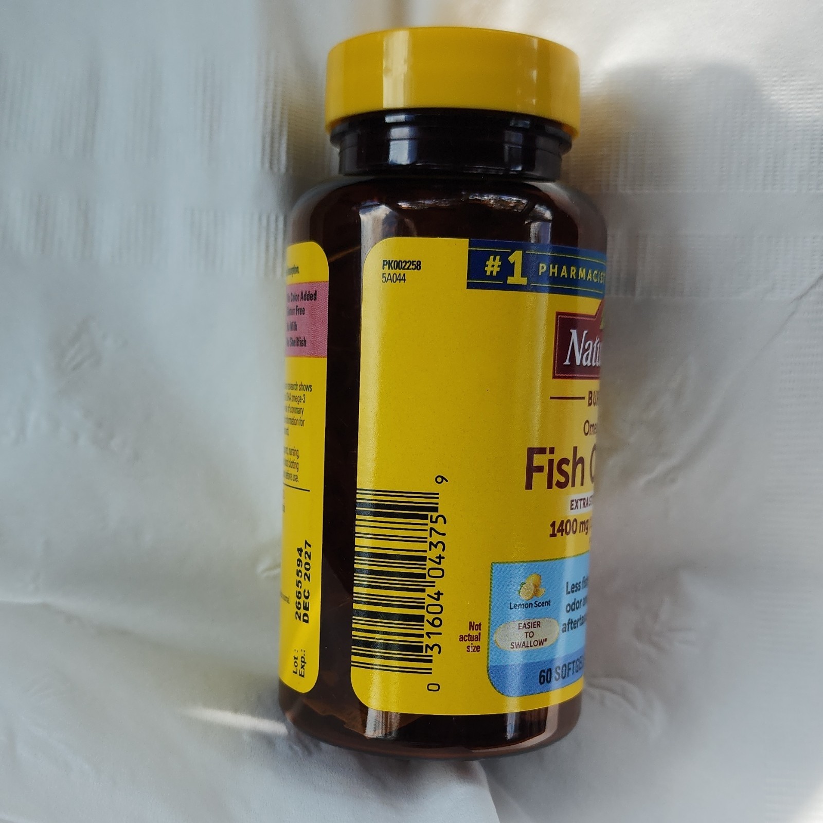 Nature Made Burp-Less Omega-3 Fish Oil Minis 1400mg Lemon 60 Softgels