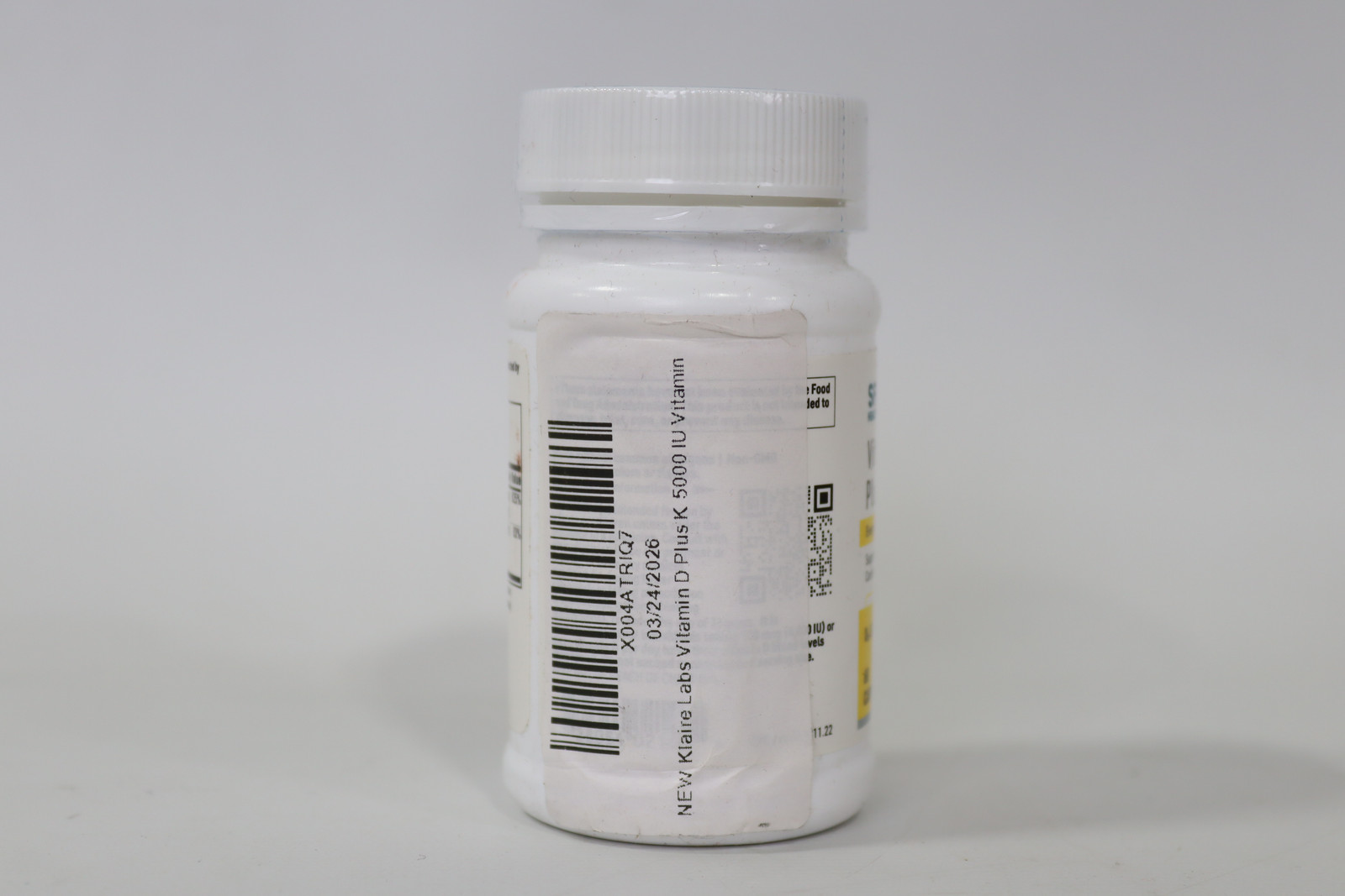 Klaire Labs Vitamin D Plus K – 5000 IU Vitamin D3 (60 Capsules) (EXP:03/03/2026)