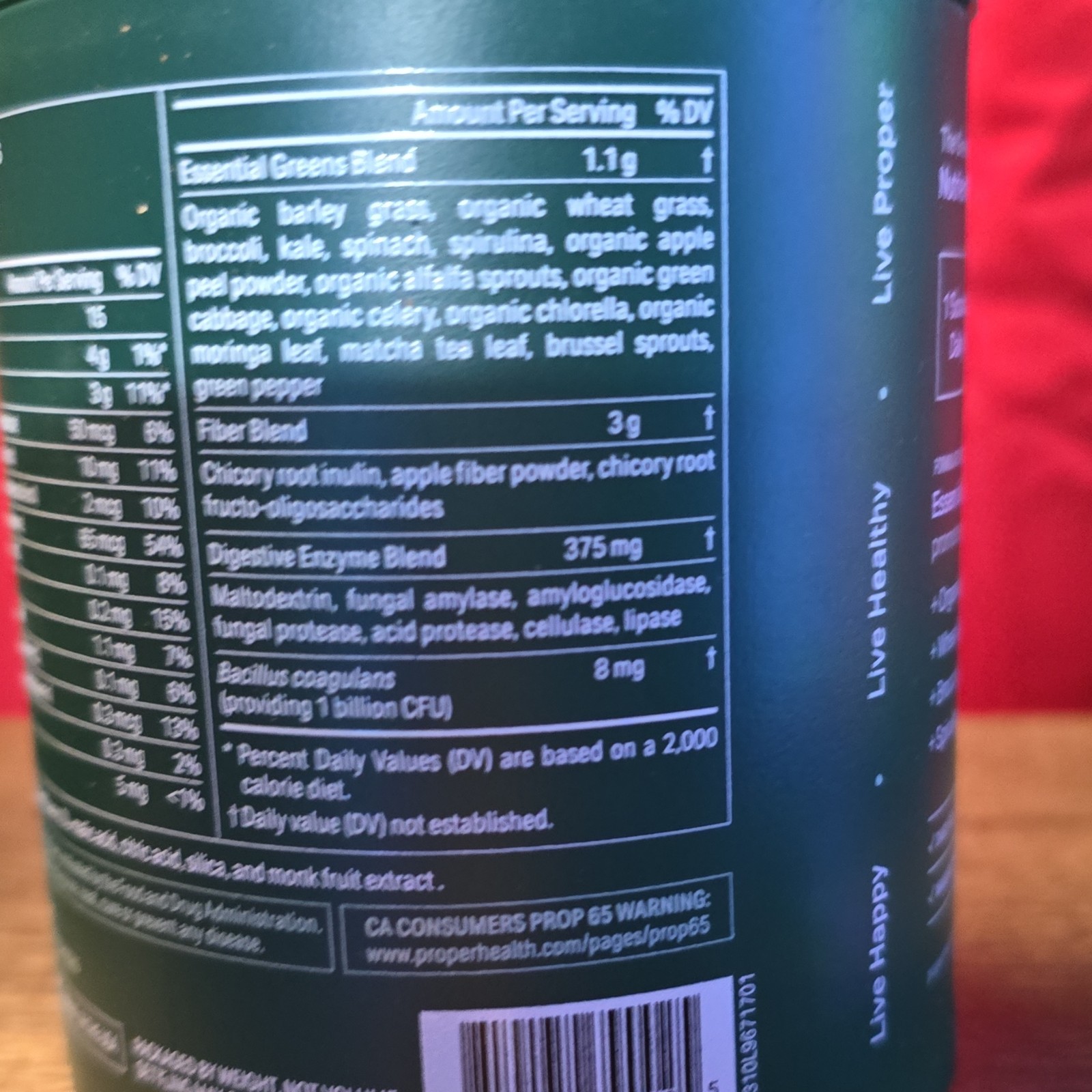 Proper Superfood Powder Green Apple Spirulina Wheat Grass 6.13oz