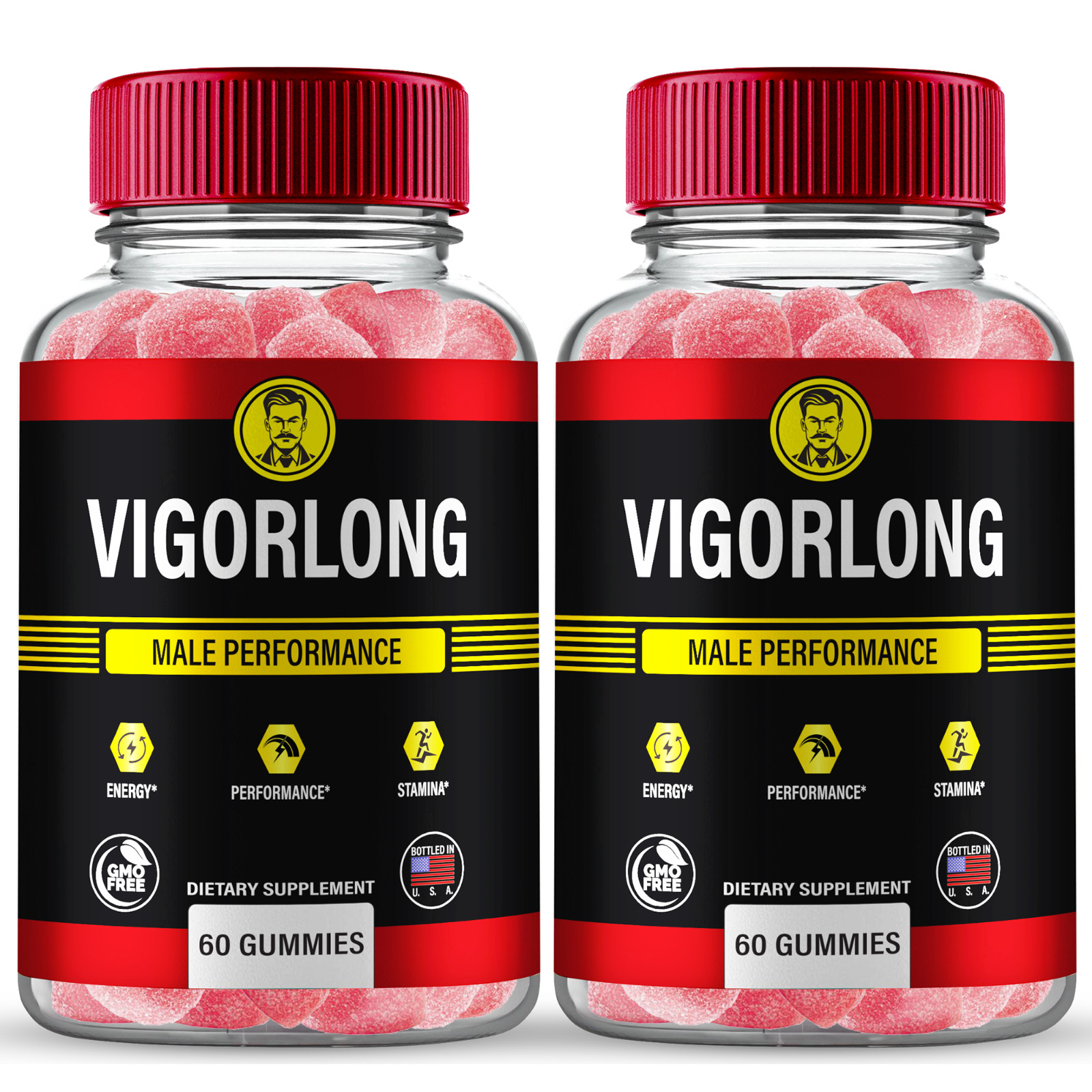 (2 Pack) VigorLong Gummies for Men Ed, Male Performance & Stamina Gummies