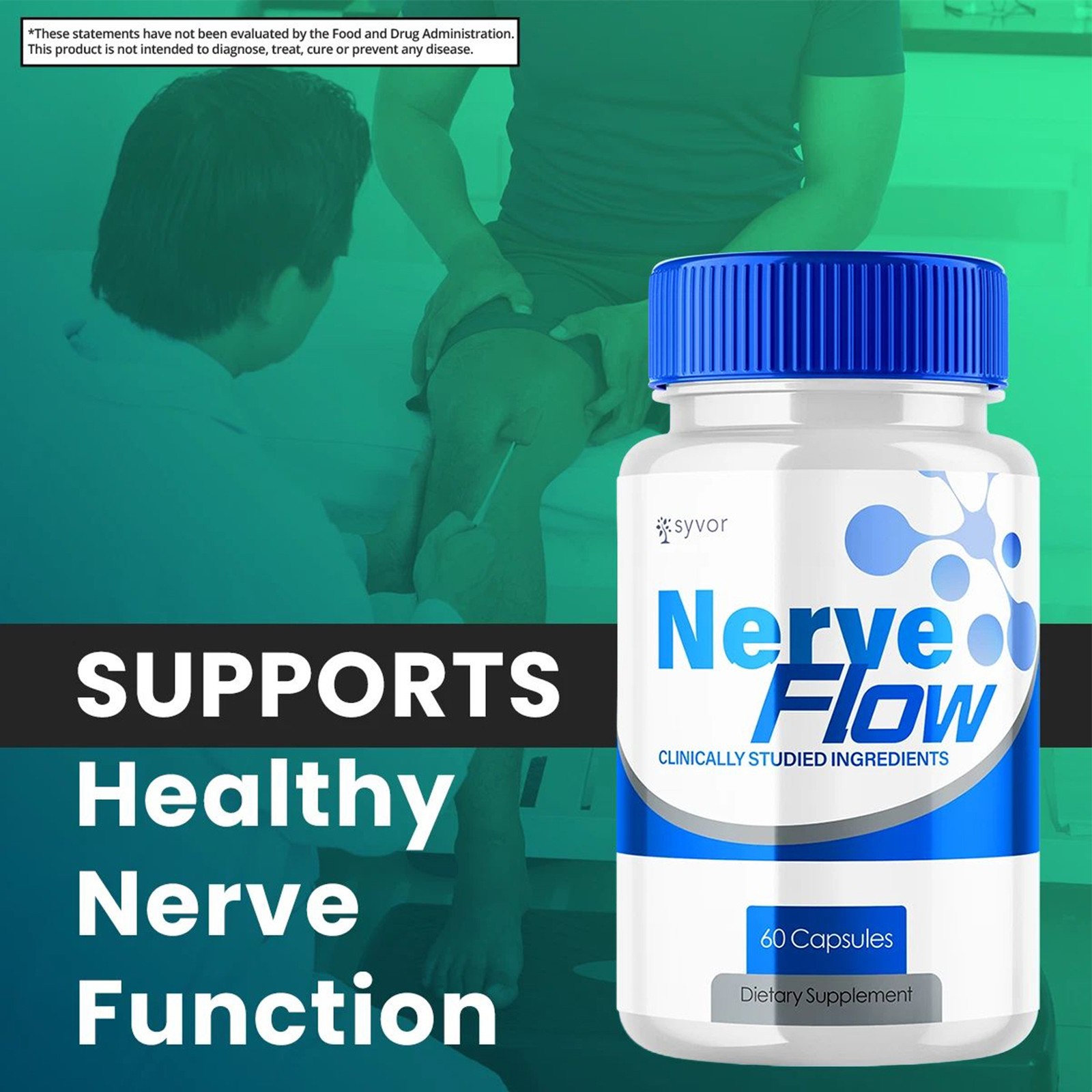 Flow Nerve Advanced Nerve Support Formula Maximum Strength Vitamin 60 Capsules