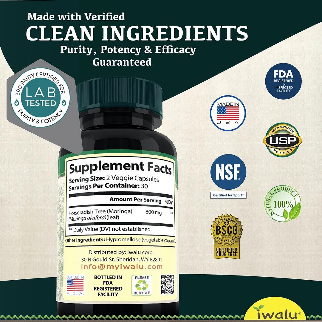 Drumstick Leaf In English | Best Supplement Capsule Pill Men Women FREE SHIP