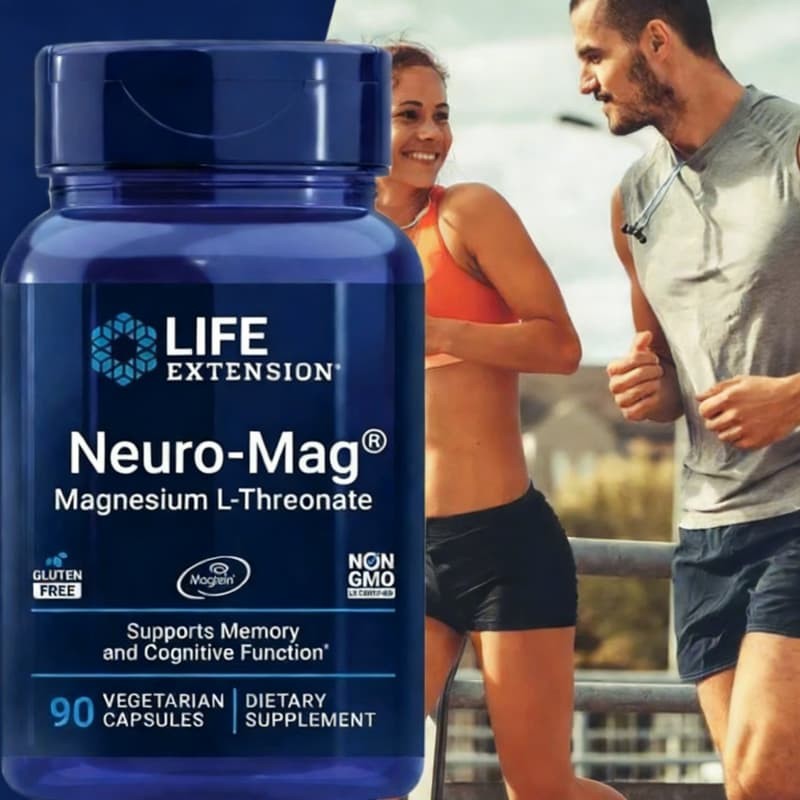 Magnesium L-Threonate Neuro-Mag 90 Veg 144mg Life Extension Capsules