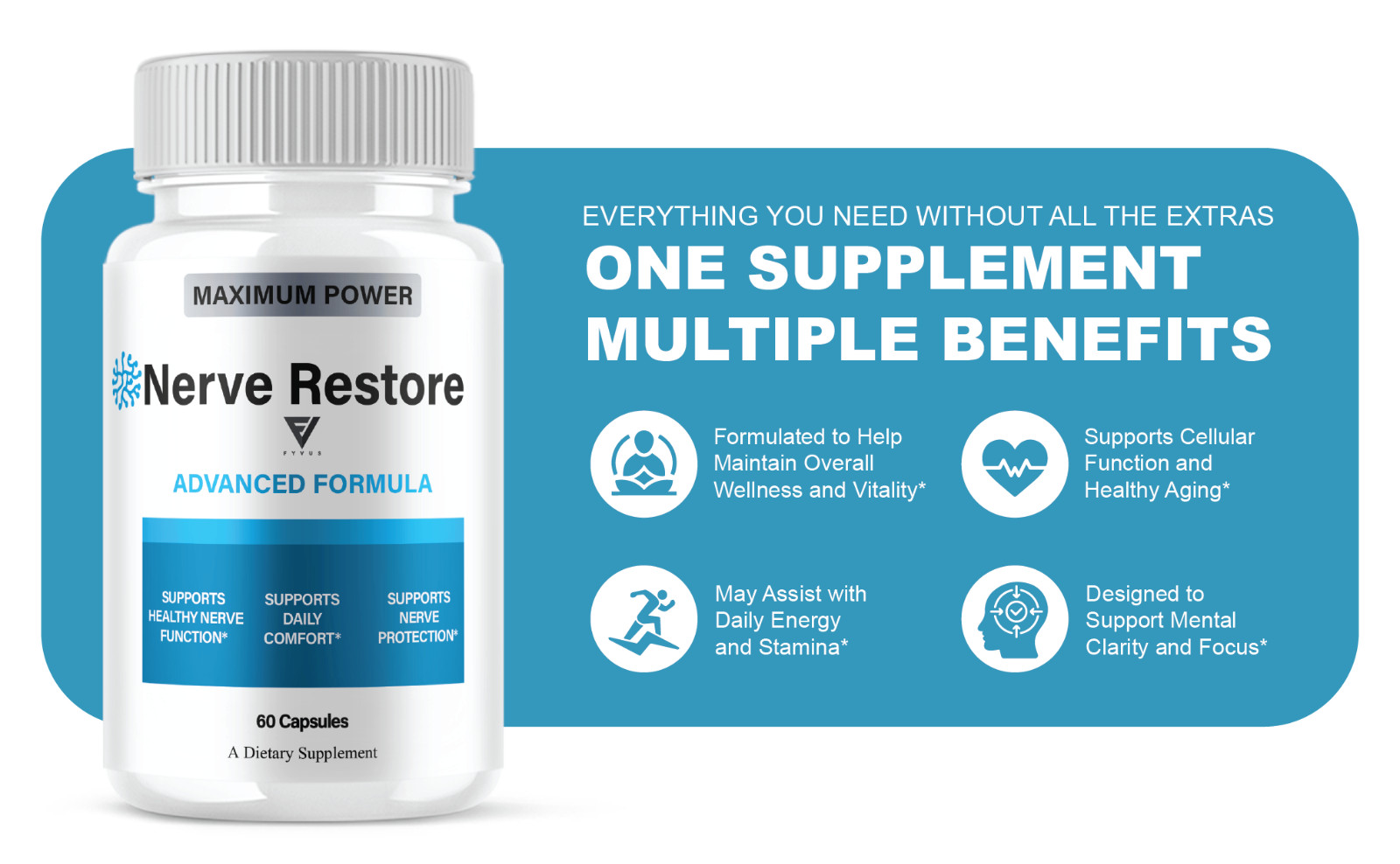 (5 Pack) Nerve Restore Advanced Formula, NerveRestore Max Health (300 Capsules)