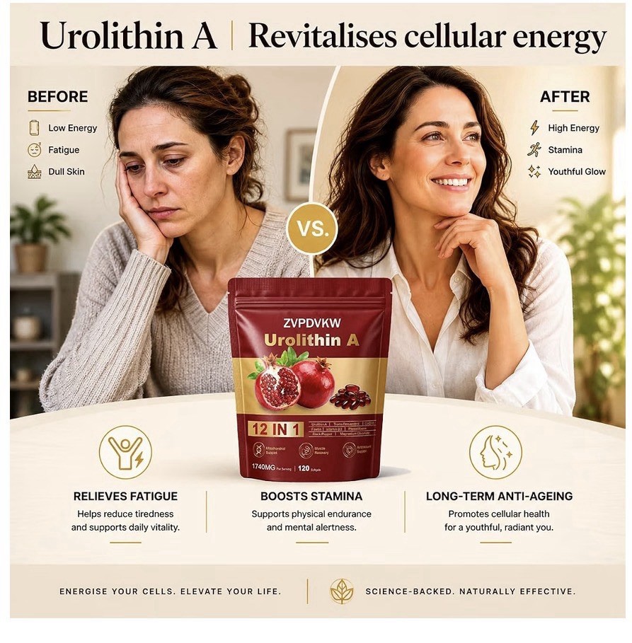 ZVPDVKW Urolithin A 12-in-1 Softgels 1740mg, Vegan Non-GMO 120 Count