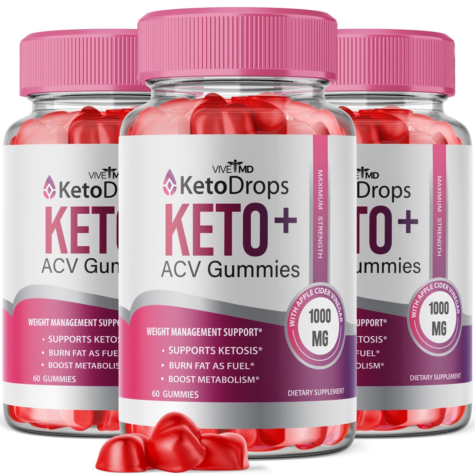 Keto Drops ACV Gummies Apple Cider Vinegar – Official Formula (3 pack)