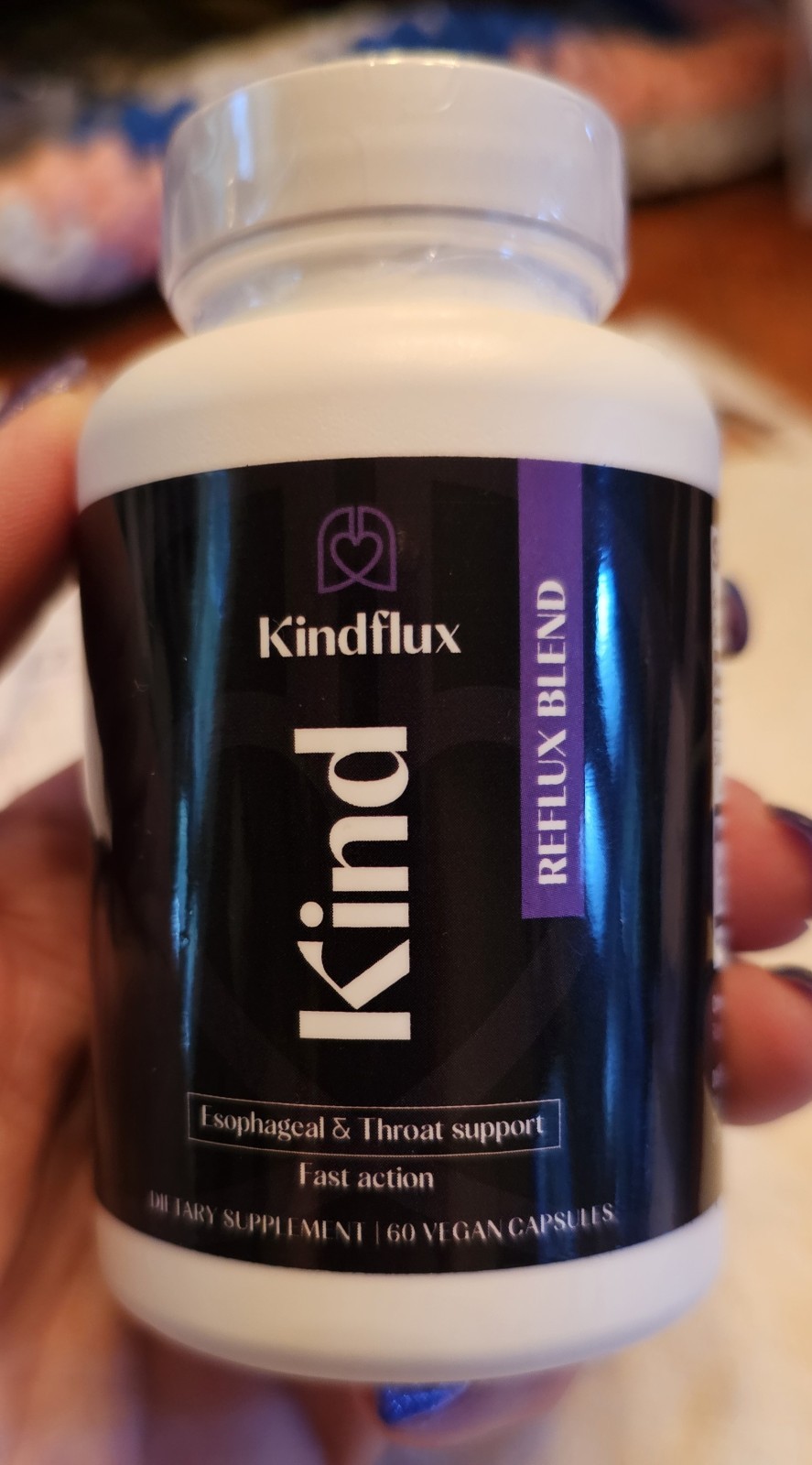 Kindflux Kind Reflux Blend Digestive & Throat Support Vegan 60 Caps 09/2027