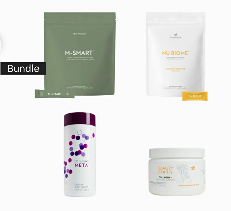 Pharmanex M-Smart Nu Biome ageLOC Meta Beauty Collagen Bundle Caffeine Free