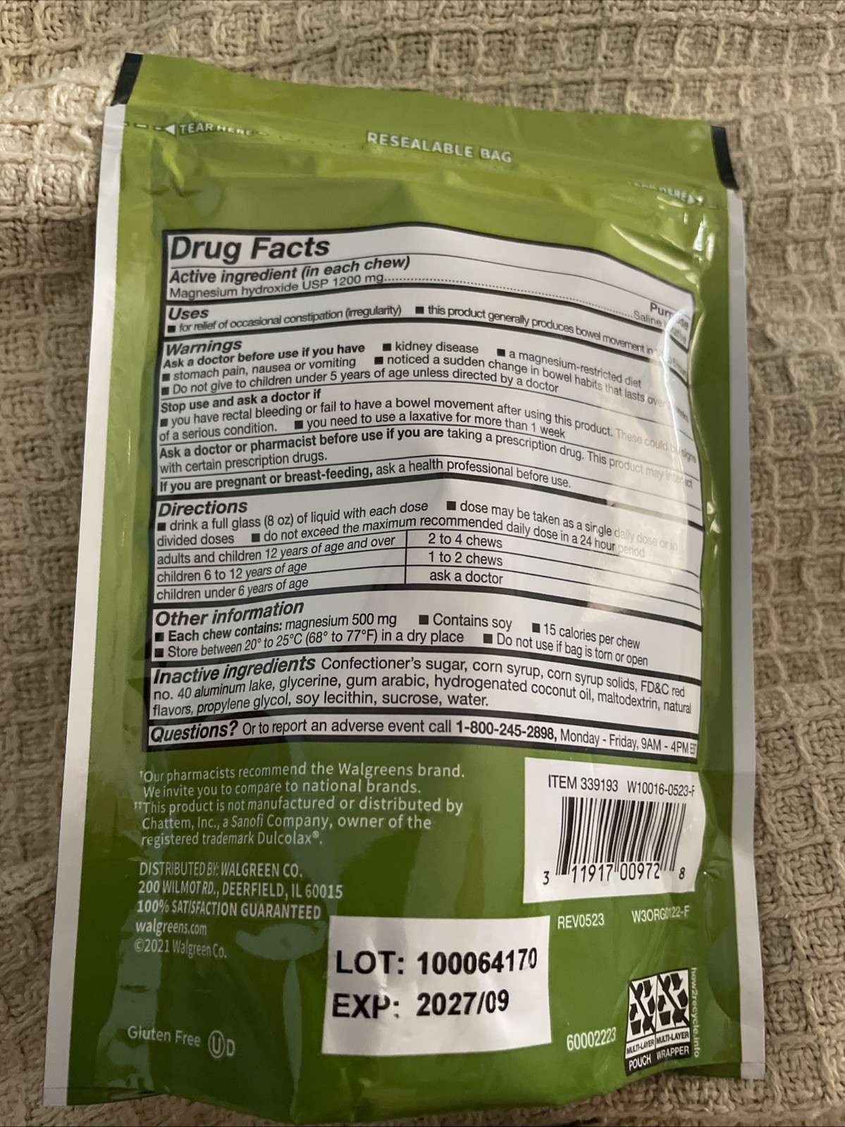 Soft Chews Saline Laxative Mixed Berry Gentle Relief 30 Count 9/27