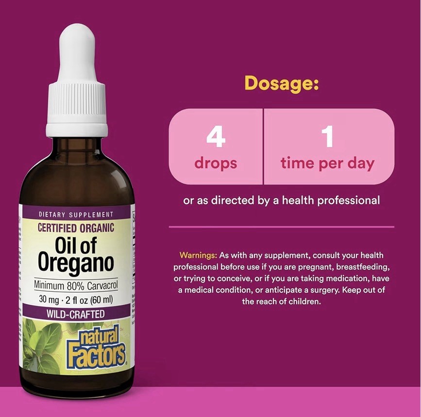Natural Factors Oil of Oregano – Liquid Antioxidant Support Supplement, 3.25 oz