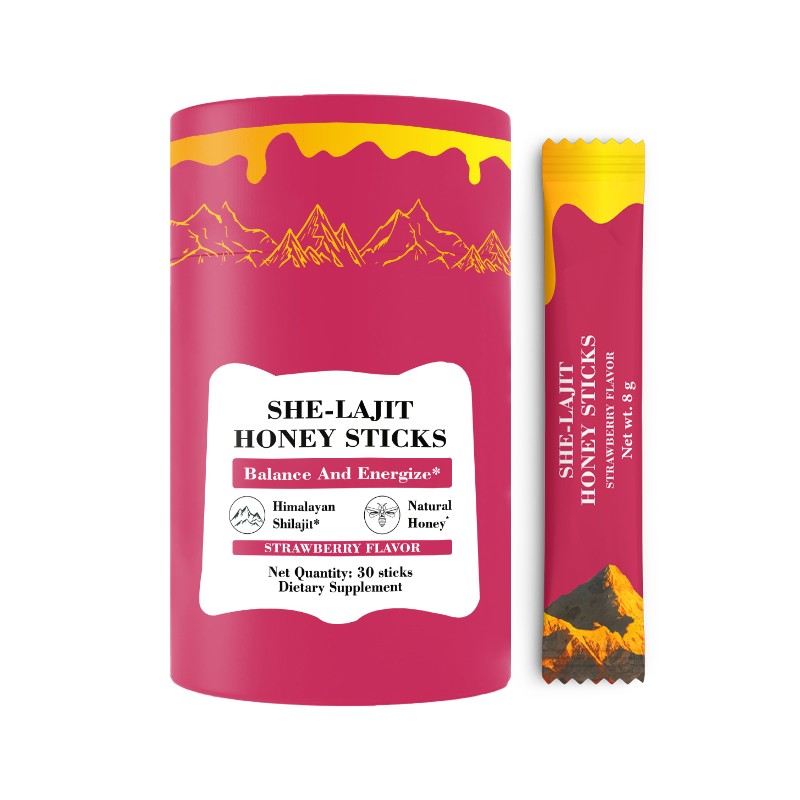 SHE-LAJIT HONEY STICKS – Healthy Ovulation and Overall Mood – Strawberry Flavor