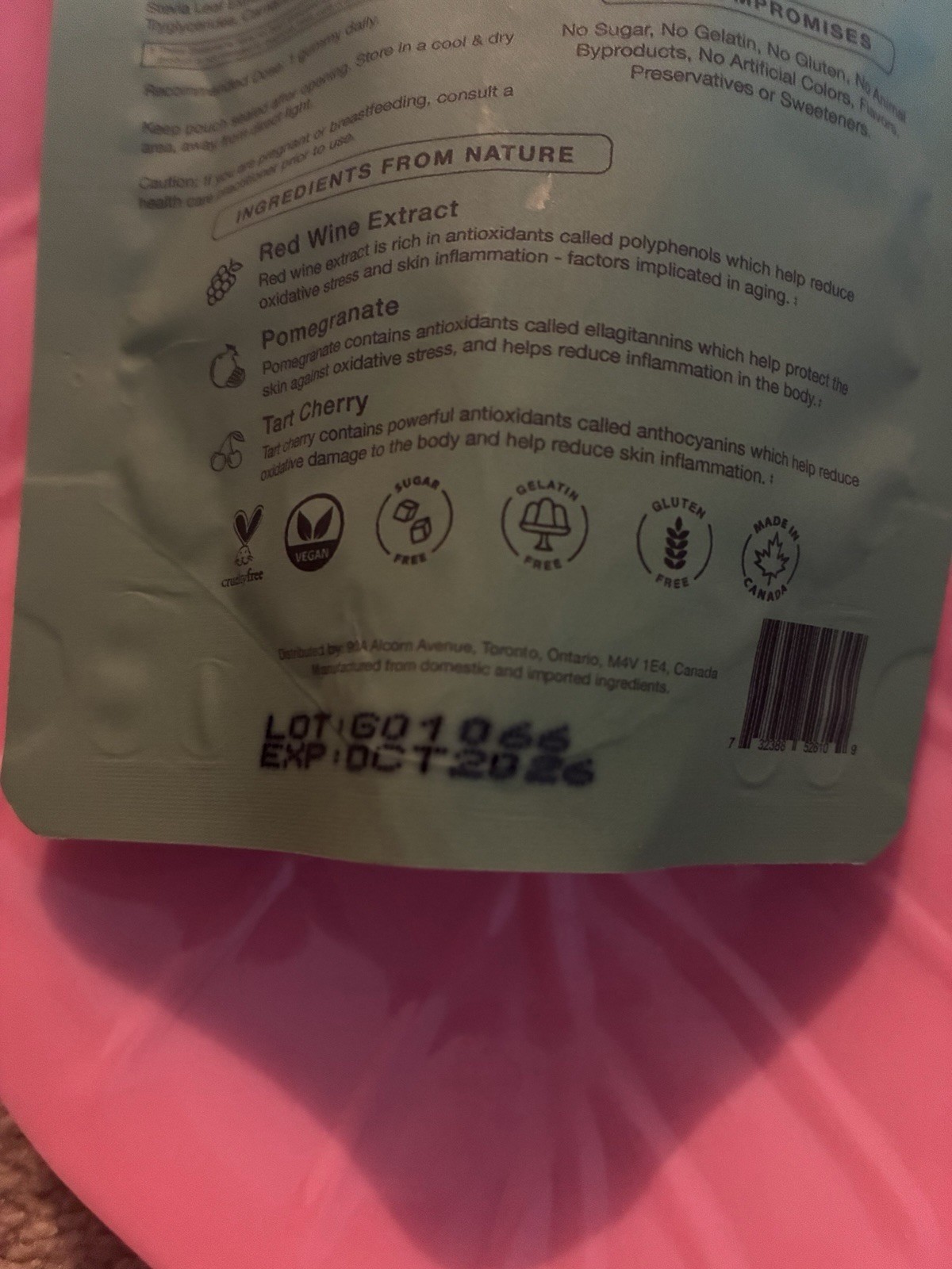 Imaraïs Beauty Youth Skincare Gummies Sugar-Free Vegan Black Cherry 30ct