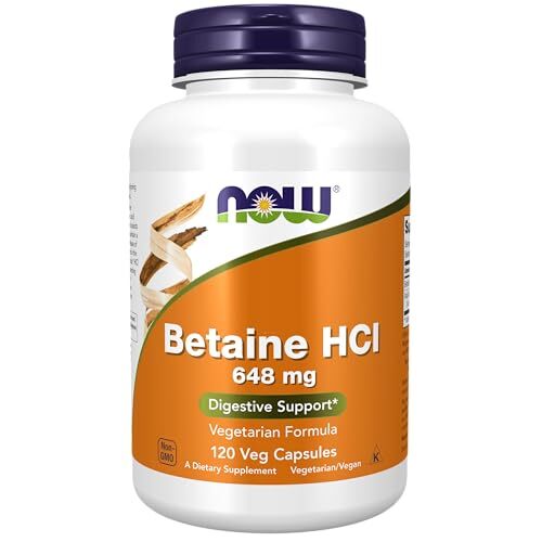 NOW FOODS Betaine HCl 648 mg 120 Veg Capsules