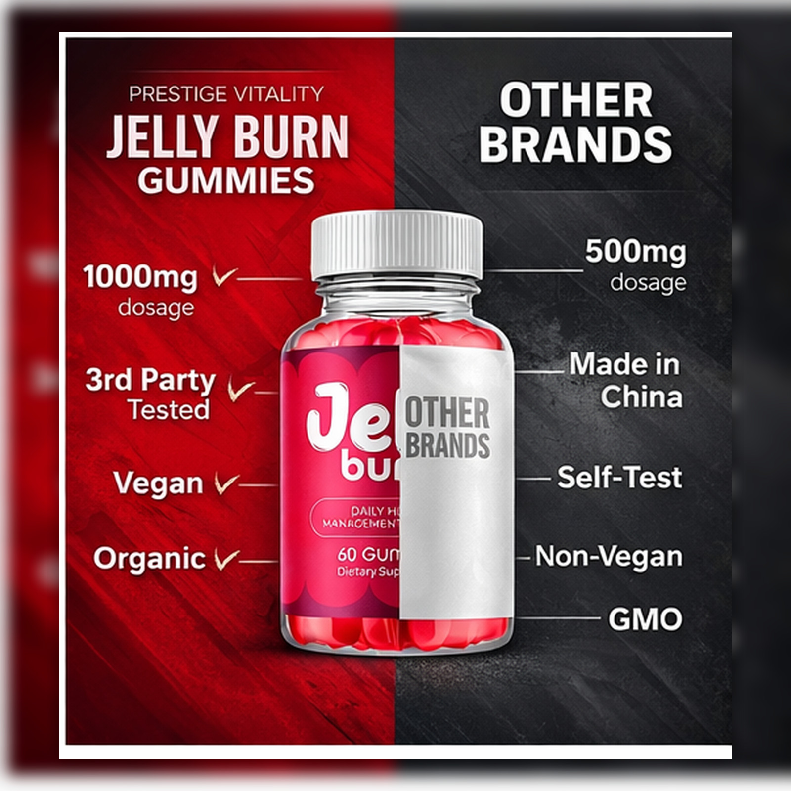 3-Pack Jelly Burn Soft JellyBurn – gels ACV Gummies Weight Loss – 180 Gummies