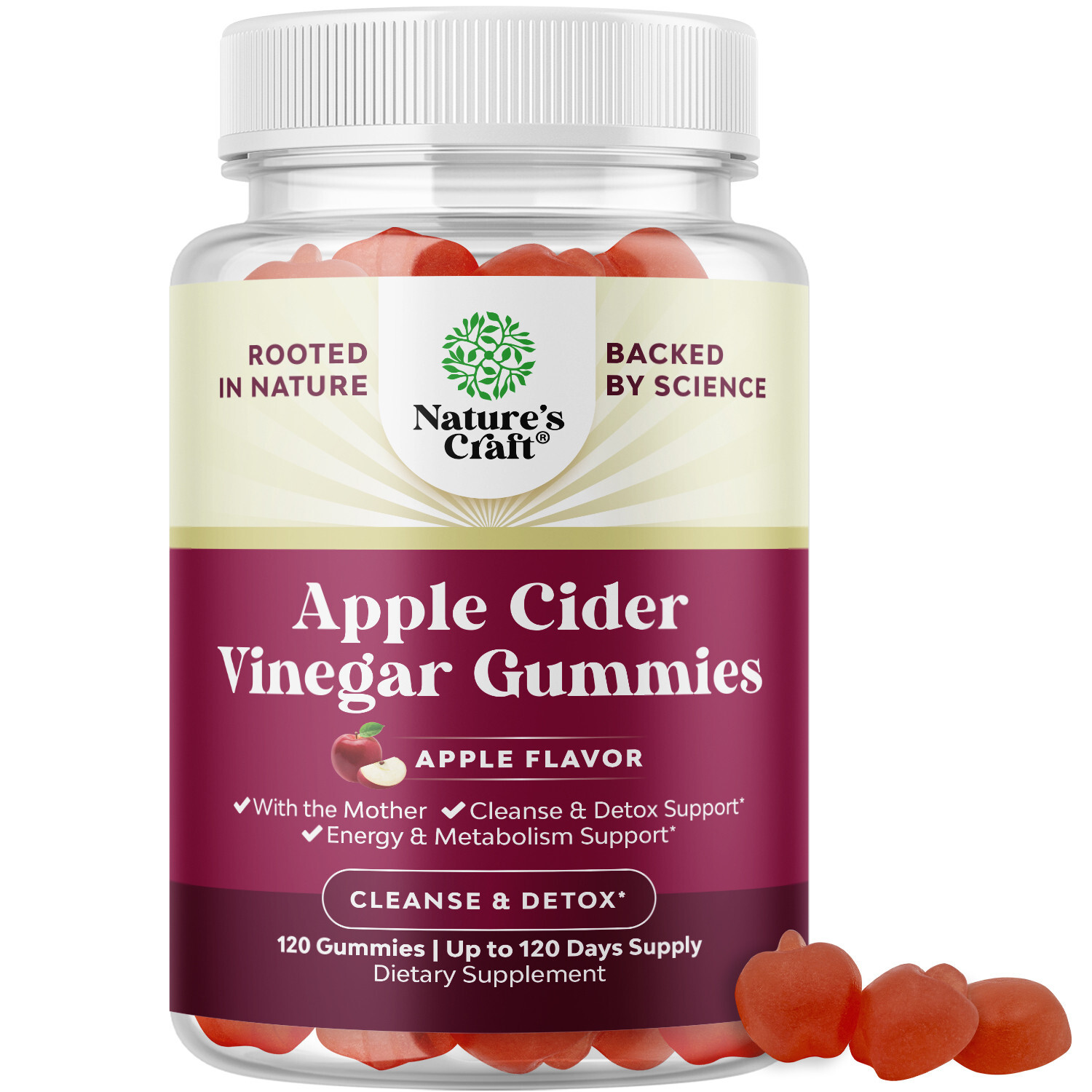 Apple Cider Vinegar Gummies with the Mother – Natural Energy Supplement ACV