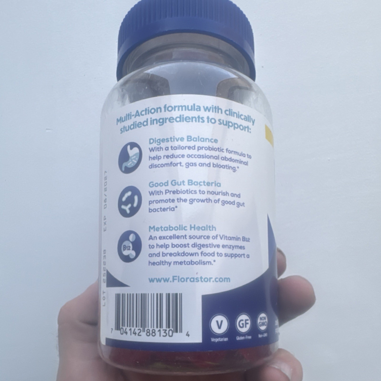 Florastor Probiotic Digestive Metabolic Support 56 Gummies Peach Lemonade