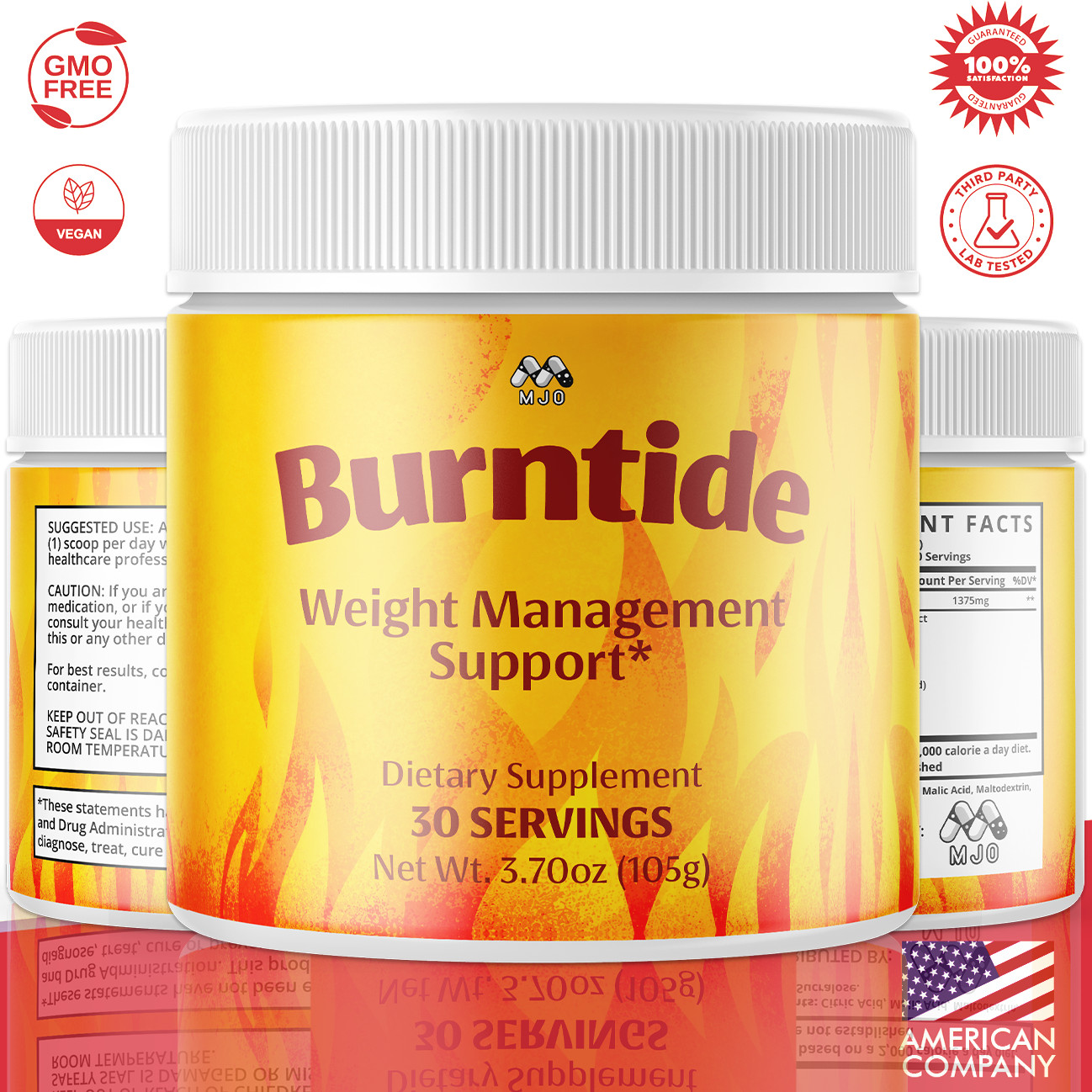 (5 Pack) Burntide Powder Advanced Weight Management Burn Tide 150 Servings