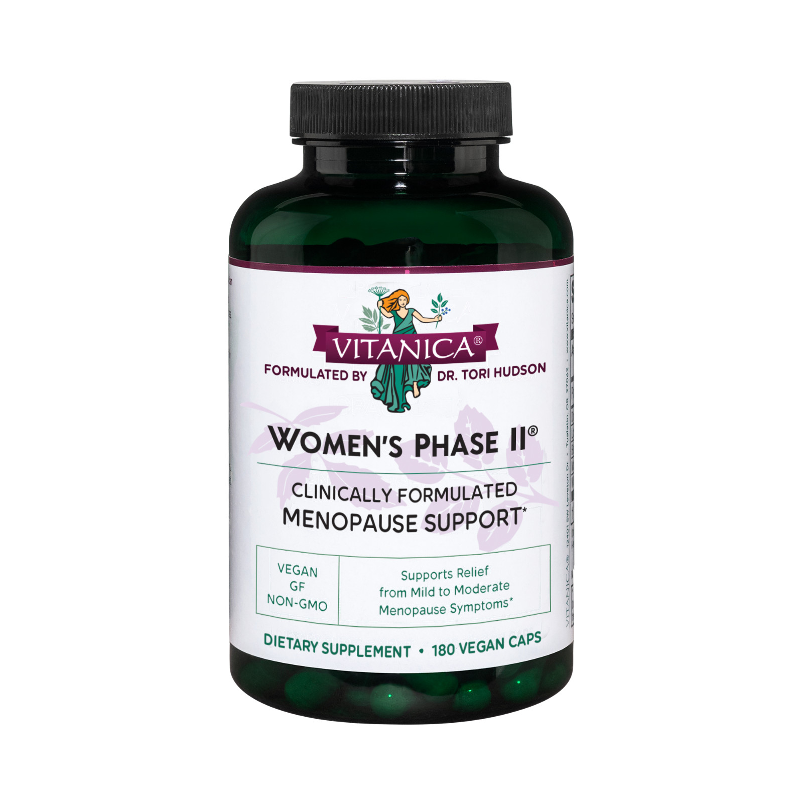 Vitanica Women’s Phase II, Menopause Support, Vegan, 180 Capsules