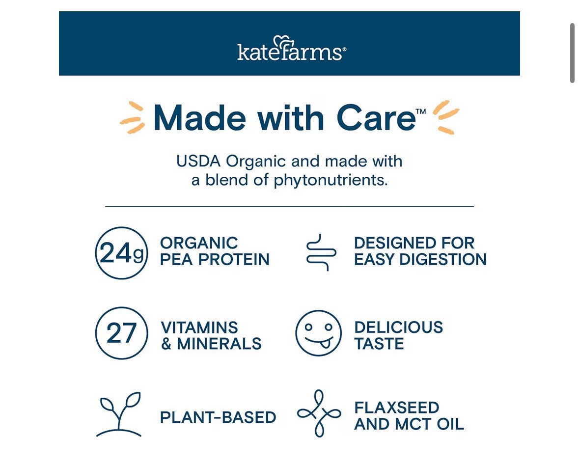 KATE FARMS Organic Adult Peptide 1.5 Formula Vanilla (12 Pack)