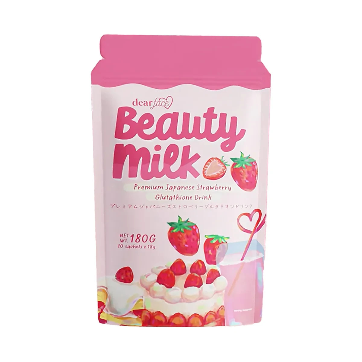Dear Face Beauty Milk Japanese Collagen STRAWBERRY Drink(JustPinas 🇺🇸)