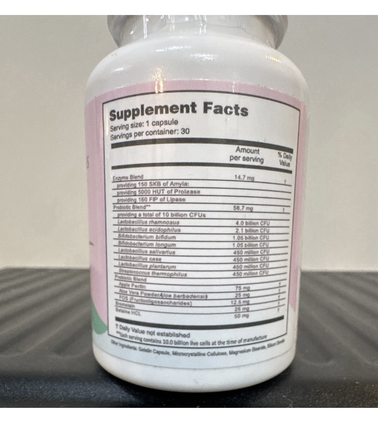 AloeCure Probiotics + Enzymes Digestive Support 10B CFU Veg Caps 30