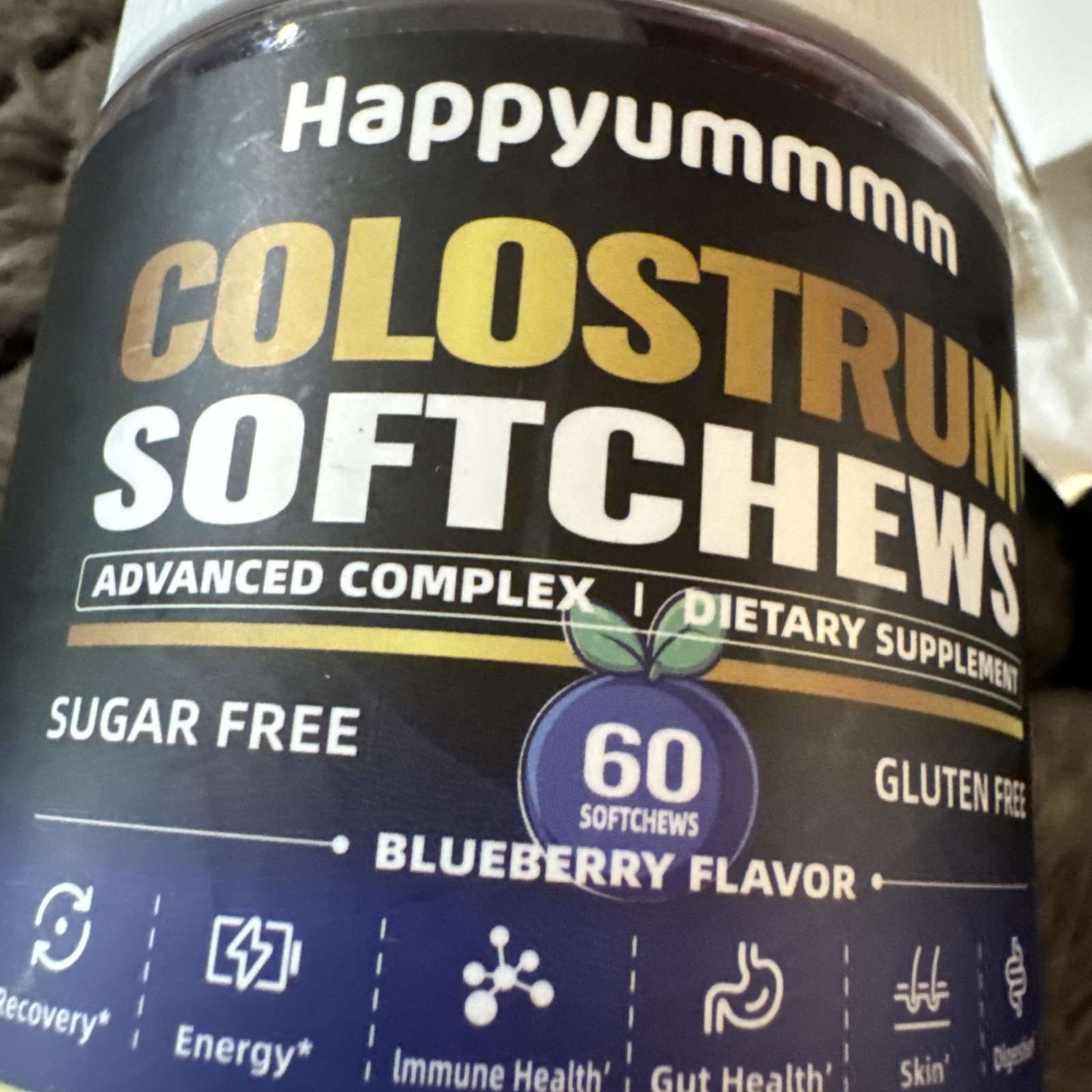 Colostrum SoftChews Supplement 60 Gummies Blueberry