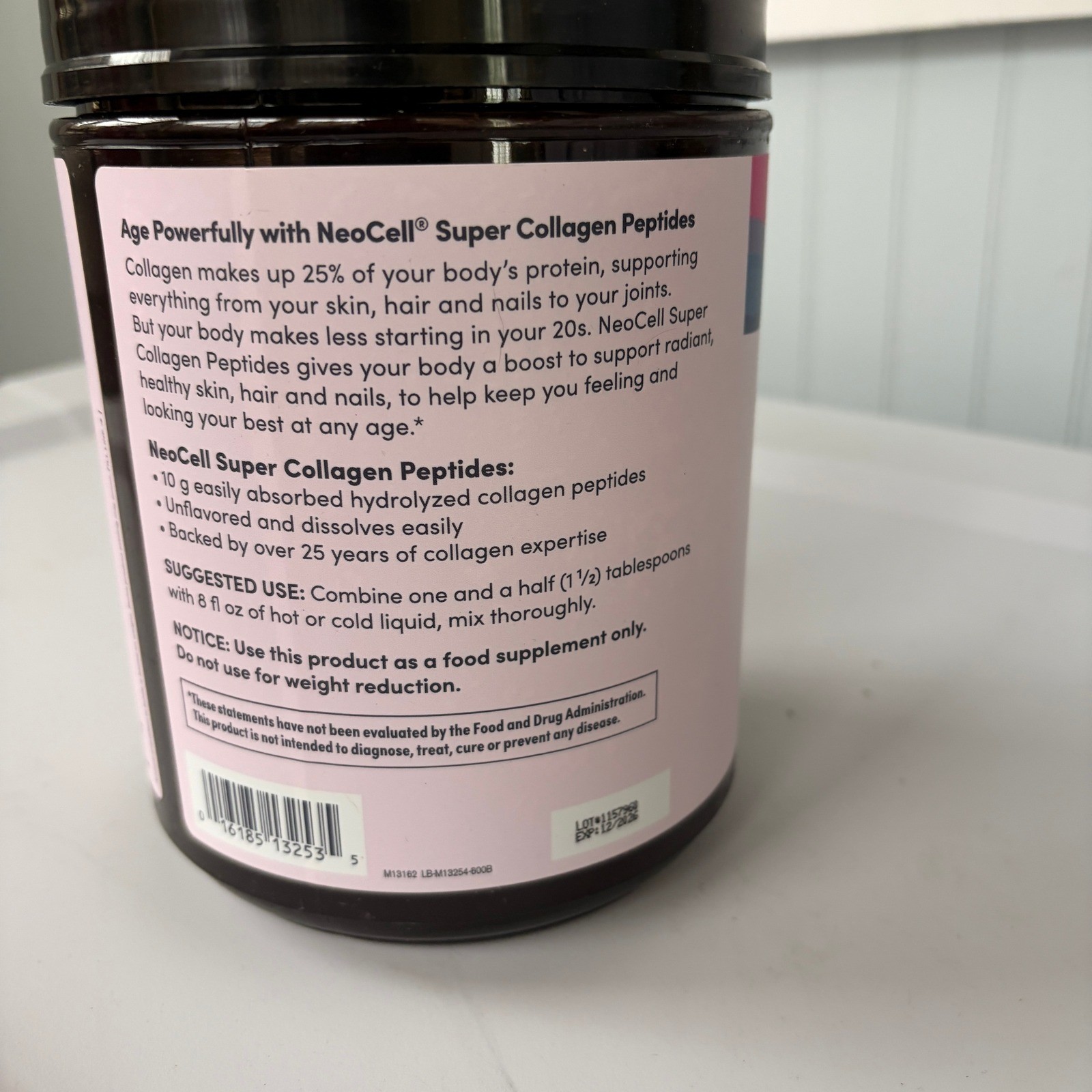 NeoCell Super Collagen Peptides Powder Unflavored 21.1oz 600g Exp 12/2026