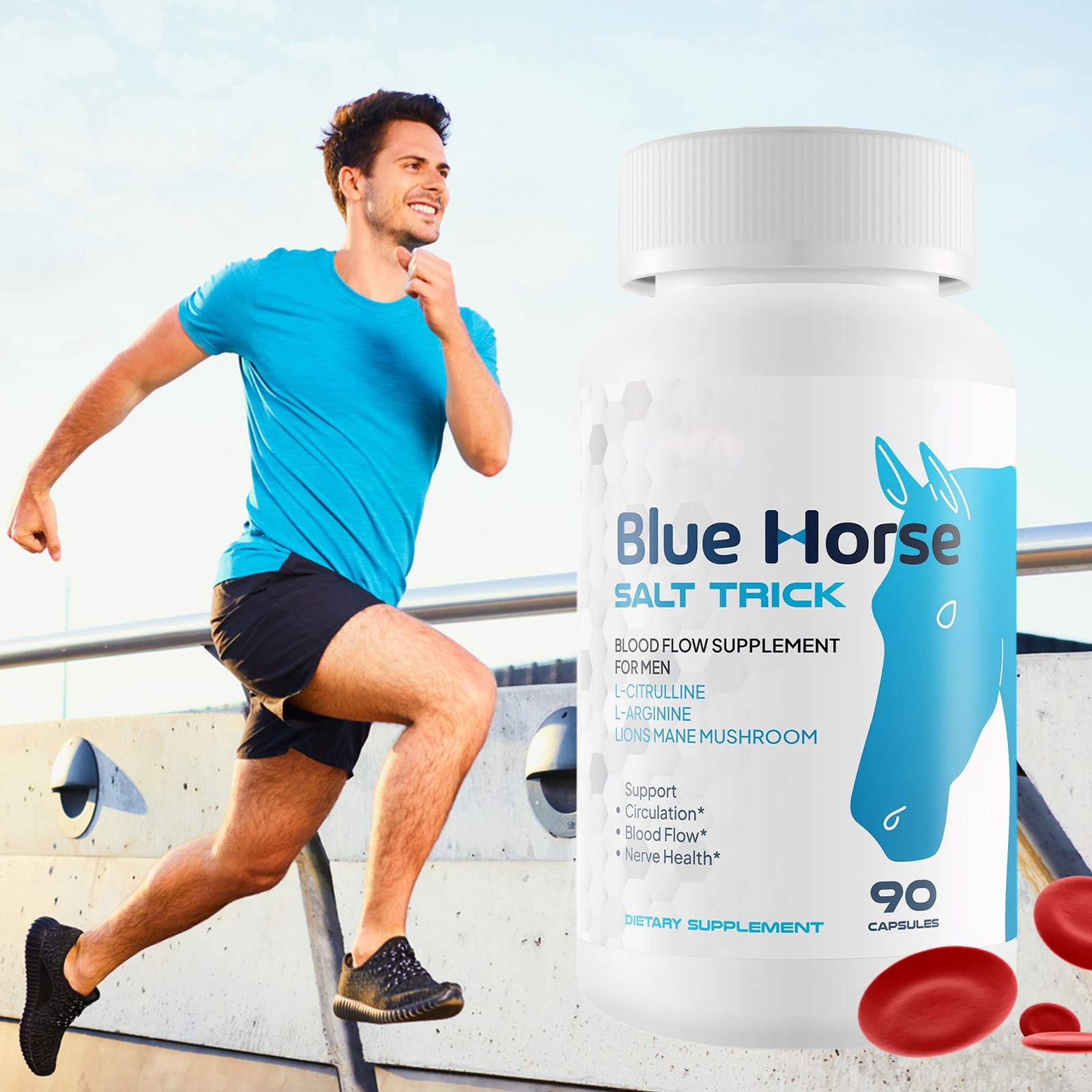 1pc Blue Horse Salt Trick Our Best Blood Flow Supplement for Men New
