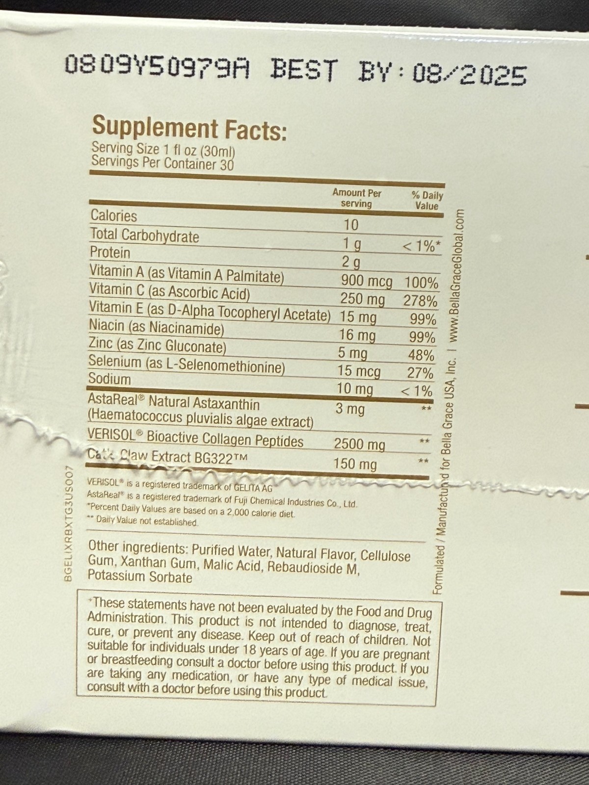 Lot of 12bxs Bella Grace Elixir Wild Berry Dietary Supplement BB 8/2025 Collagen