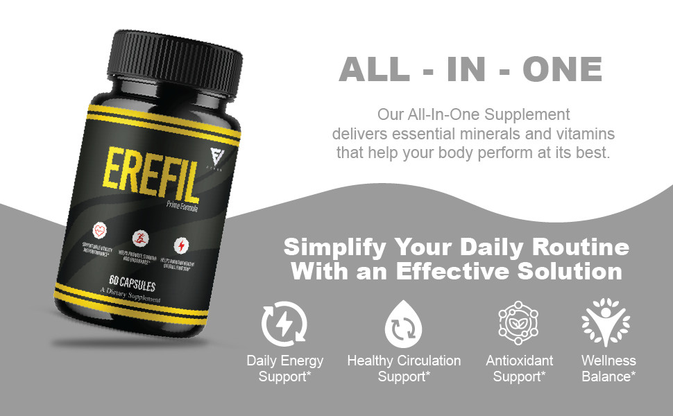 (3 Pack) Erefil Premium Performance Capsules, Erefill Supplement (180 Capsules)