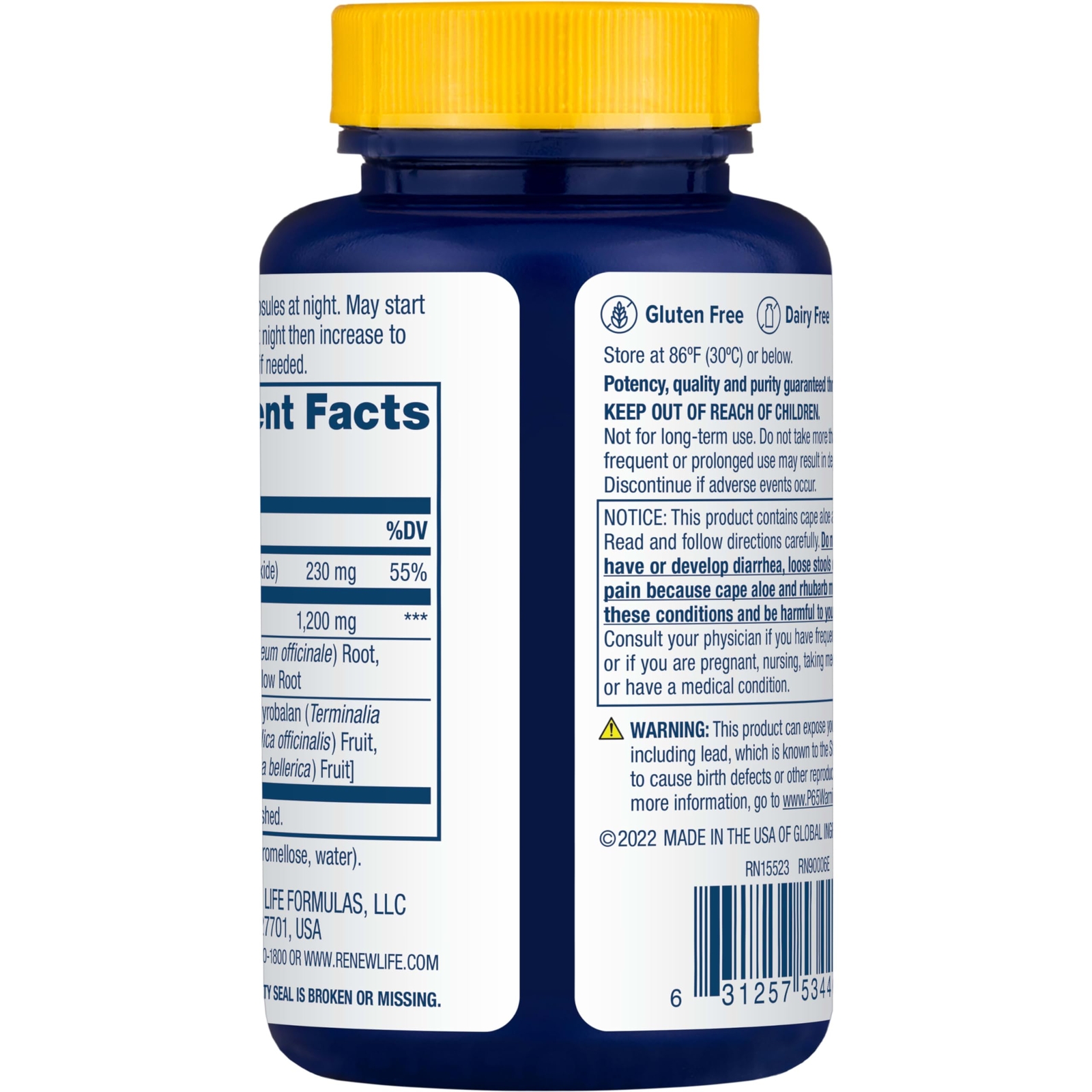 Renew Life Cleanse More Overnight Mineral Supplement 60 Capsules Constipation…