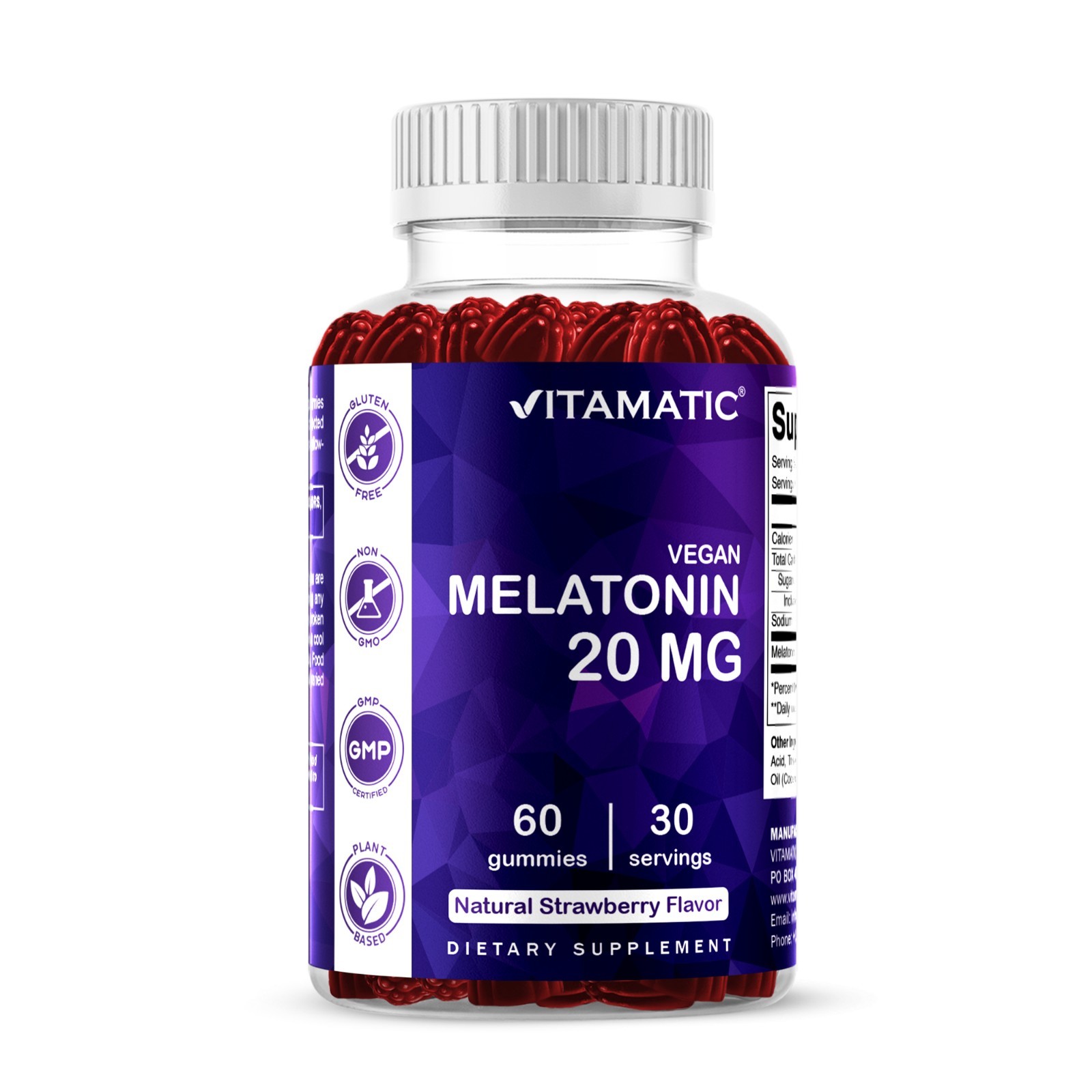 Vitamatic Melatonin 20mg Gummies for Adult 30 Servings -(60 Gummies)
