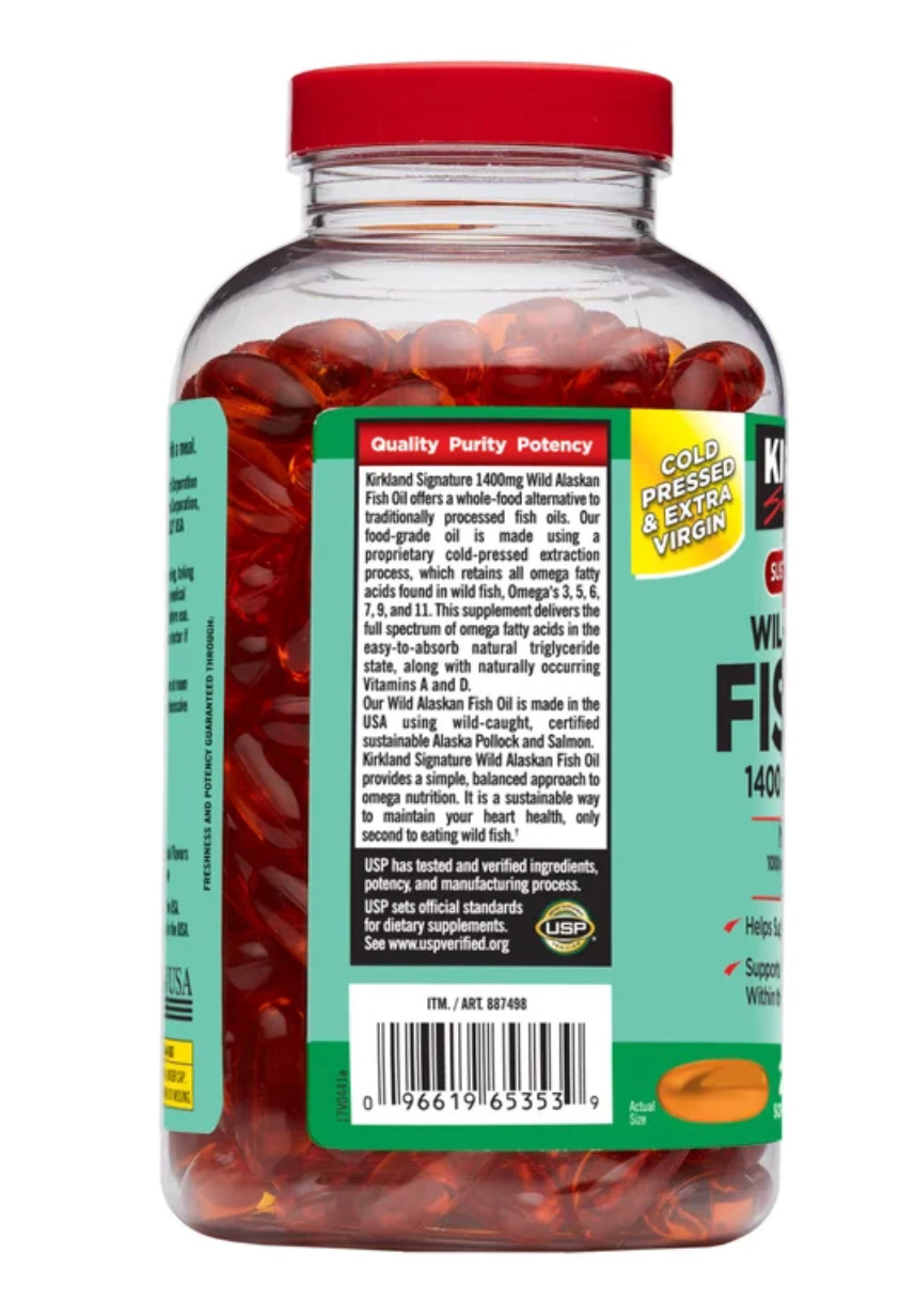 Kirkland Signature Wild Alaskan Fish Oil 1400 mg., 230 Softgels