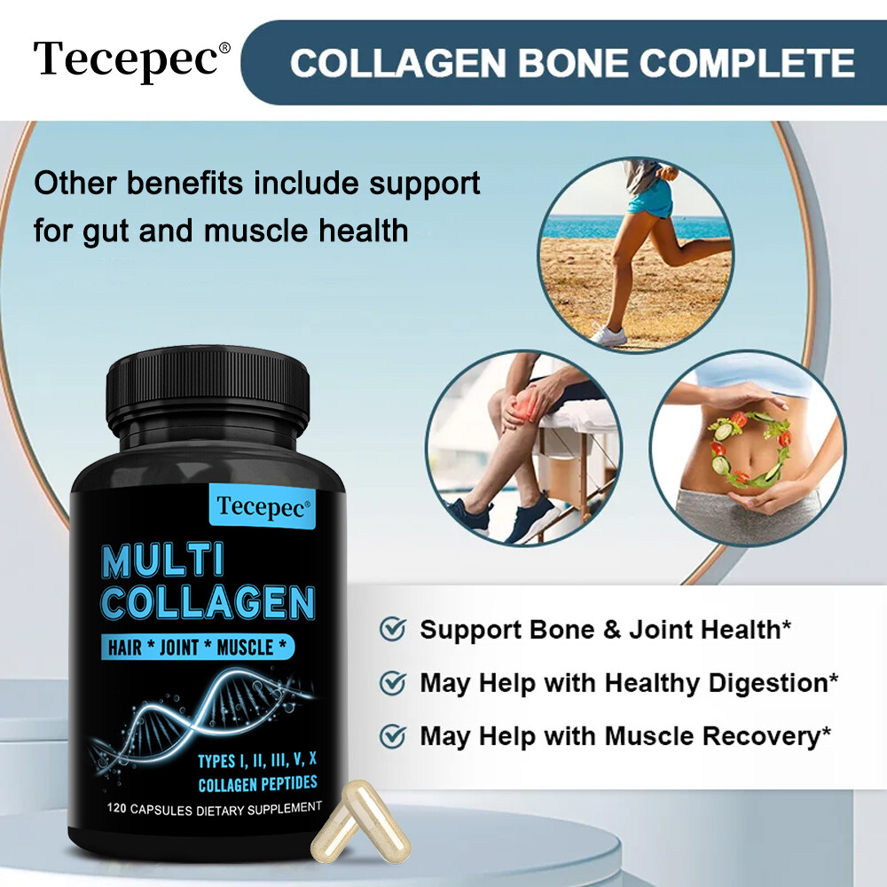 Multi Collagen Capsules-Type I,II,III,V,X Anti-Aging, Supports Hair,Joint,Muscle
